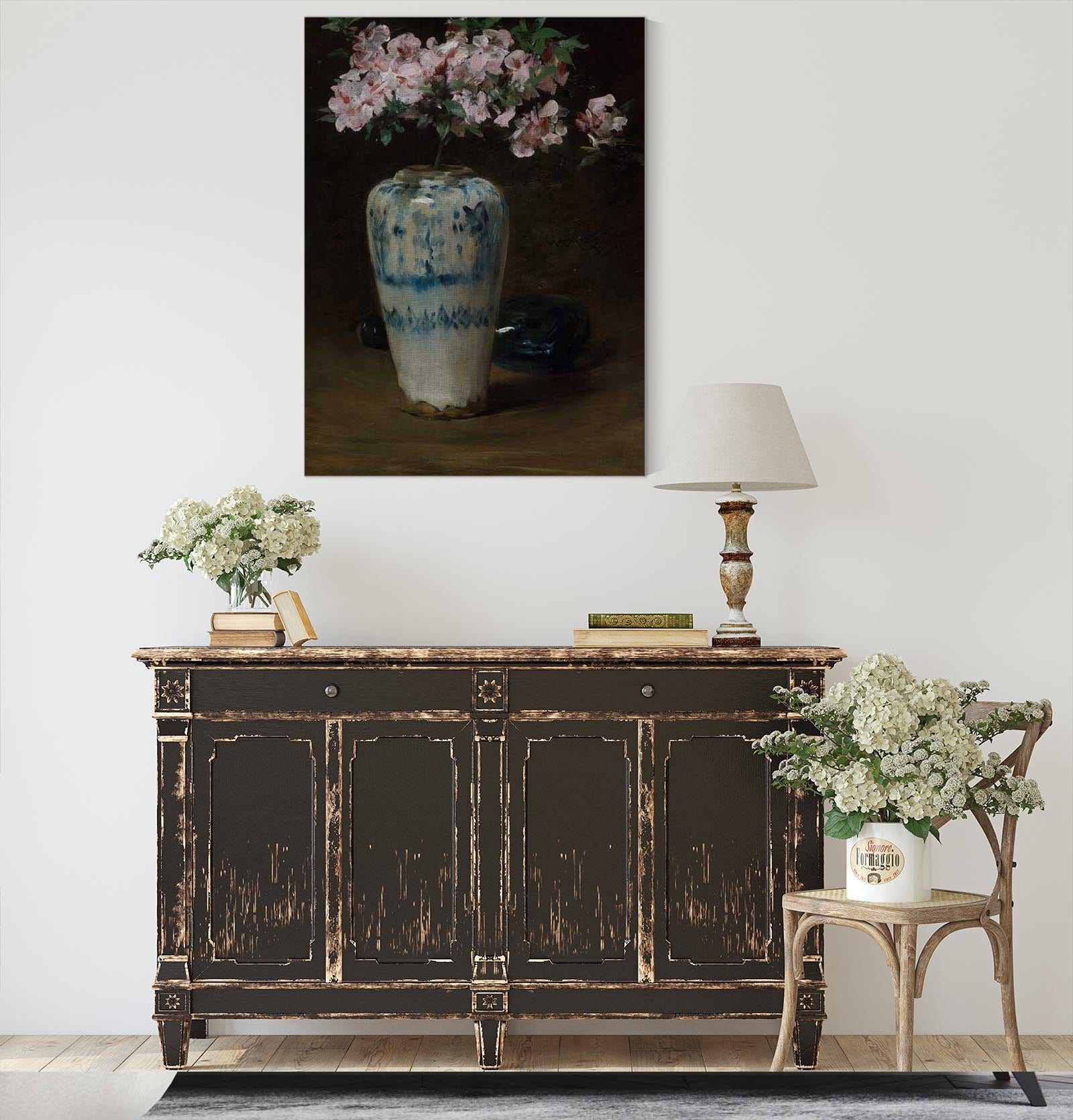 Pink Azalea Chinese Vase by William Merritt Chase - Image 4