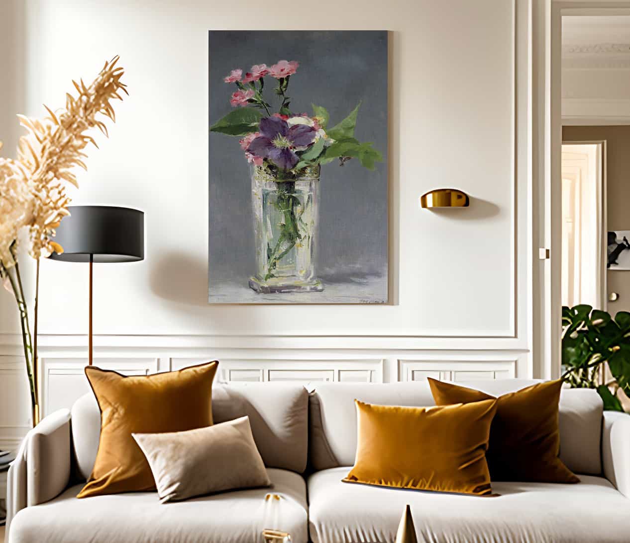Pinks And Clematis In A Crystal Vase By Edouard Manet - Image 2