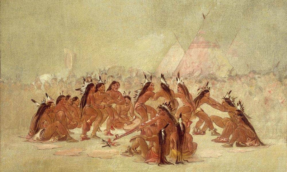 Pipe Dance, Assiniboine By George Catlin - Image 5