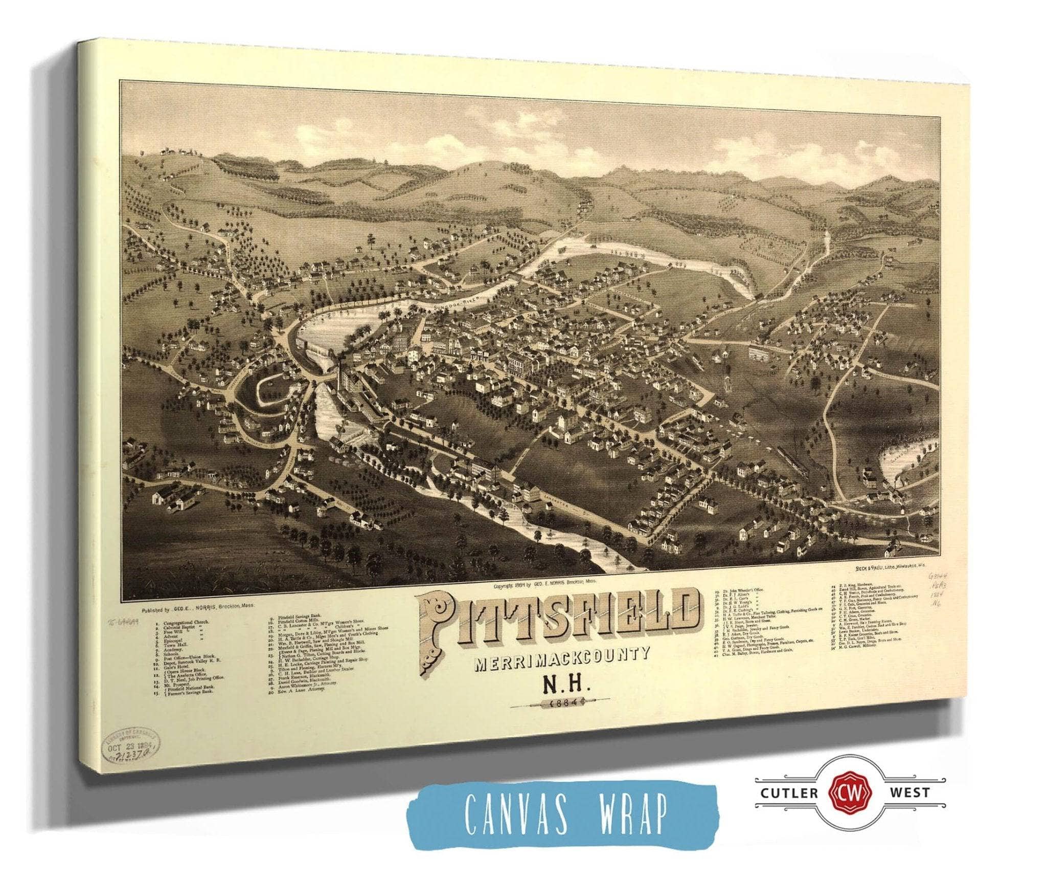 Pittsfield Merrimackcounty Nh 1884 State of New Hampshire