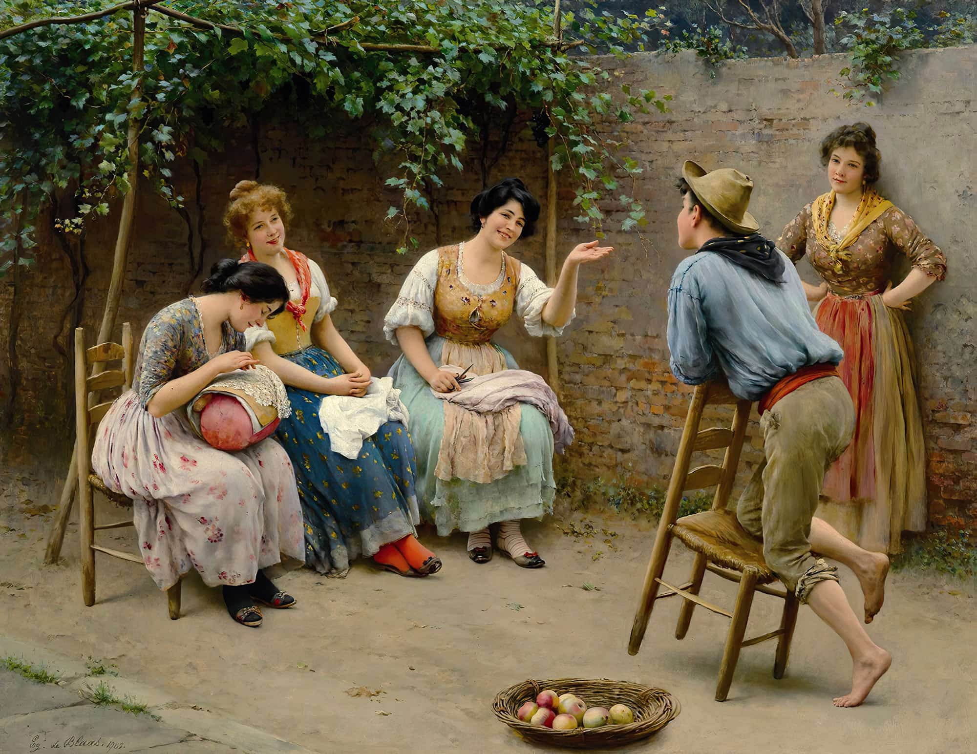 Plauderei by Eugen Von Blaas - Image 2