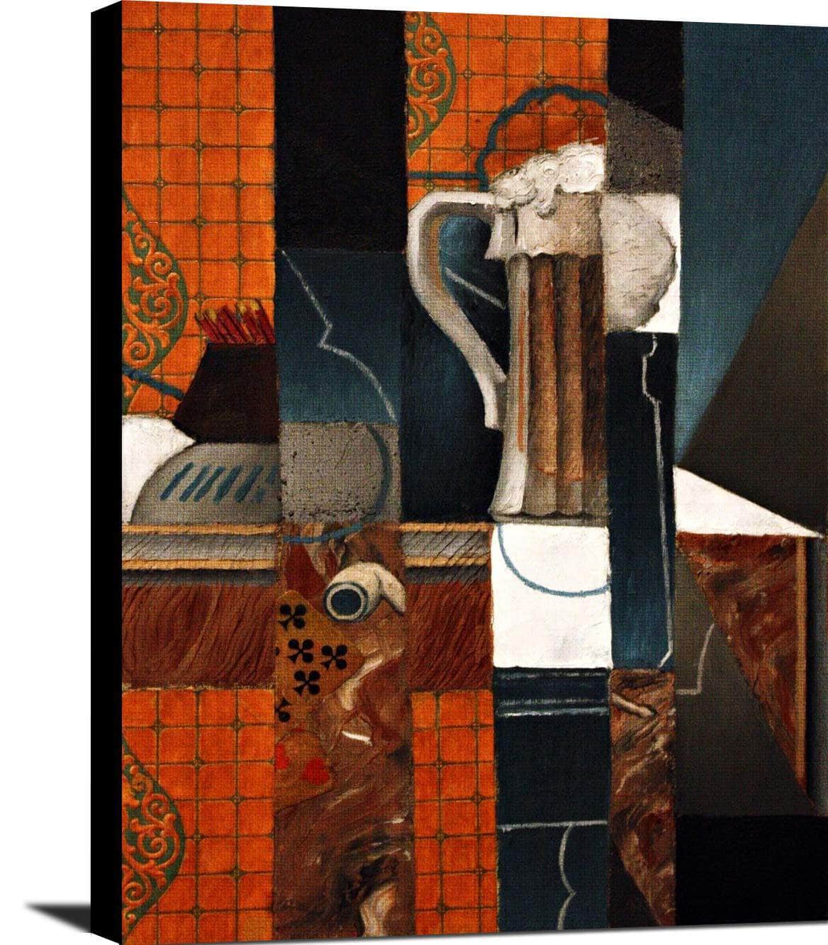 Playing Cards And Glass Of Beer Painting Juan Gris Canvas Art - Image 2