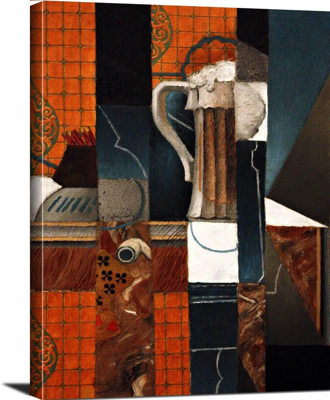 Playing Cards And Glass Of Beer Painting Juan Gris Canvas Art - Image 3