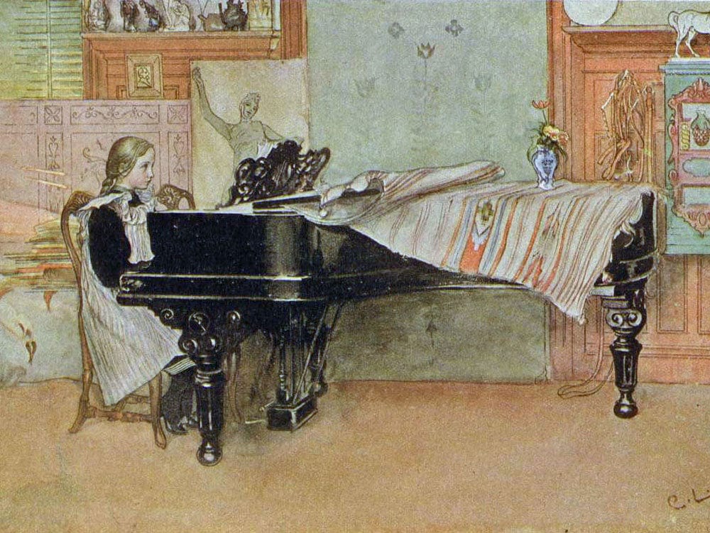 Playing Scales 1905 By Carl Larsson - Image 7