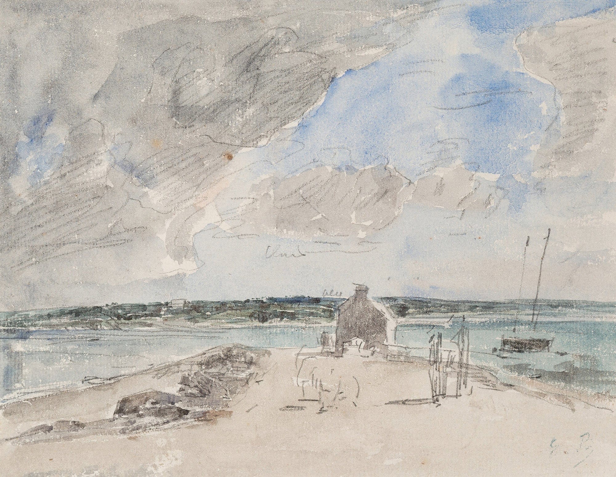 Plougastel Le Passage A Lembouchure De La Riviere De Landerneau by Eugene Boudin - Image 2