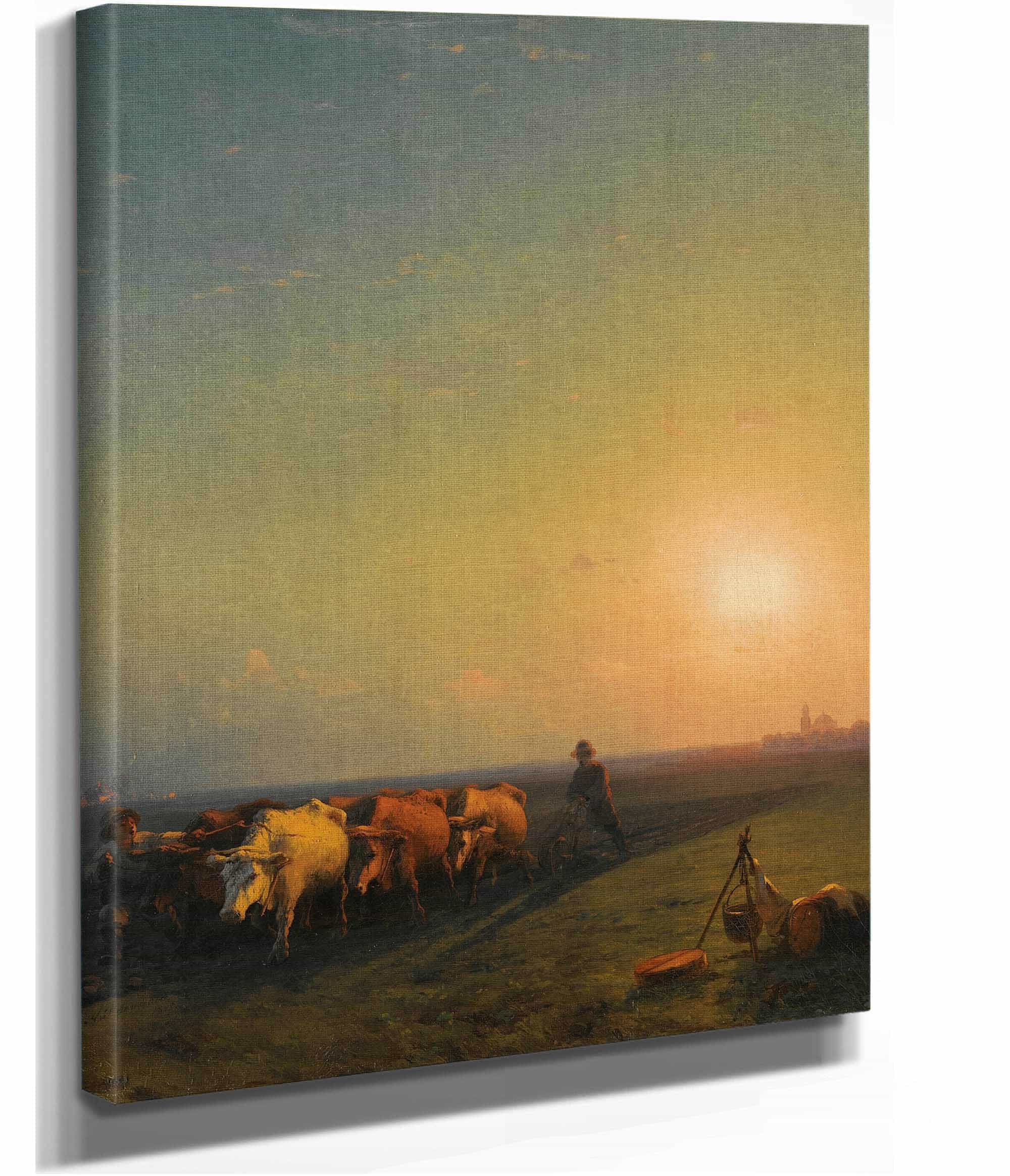 Ploughing The Fields Crimea by Ivan Konstantinovich Aivazovsky - Image 2