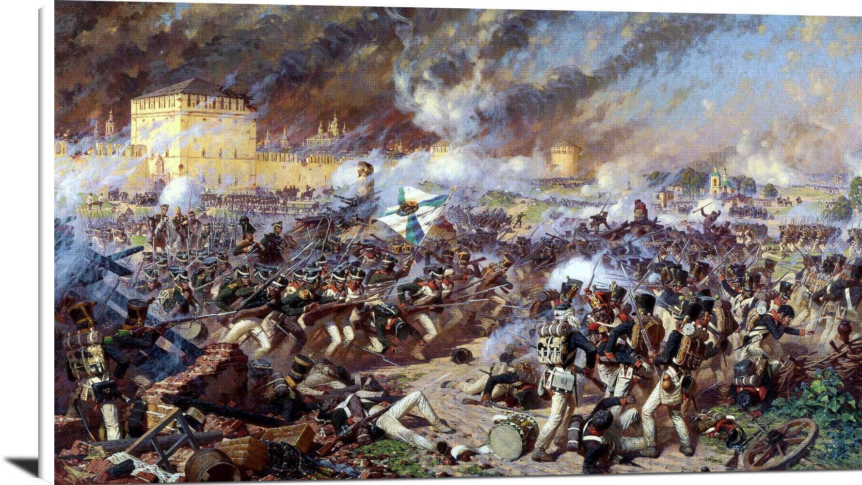 Polish Artillery Battle Of Raszyn Painting Wojciech Kossak Canvas Art