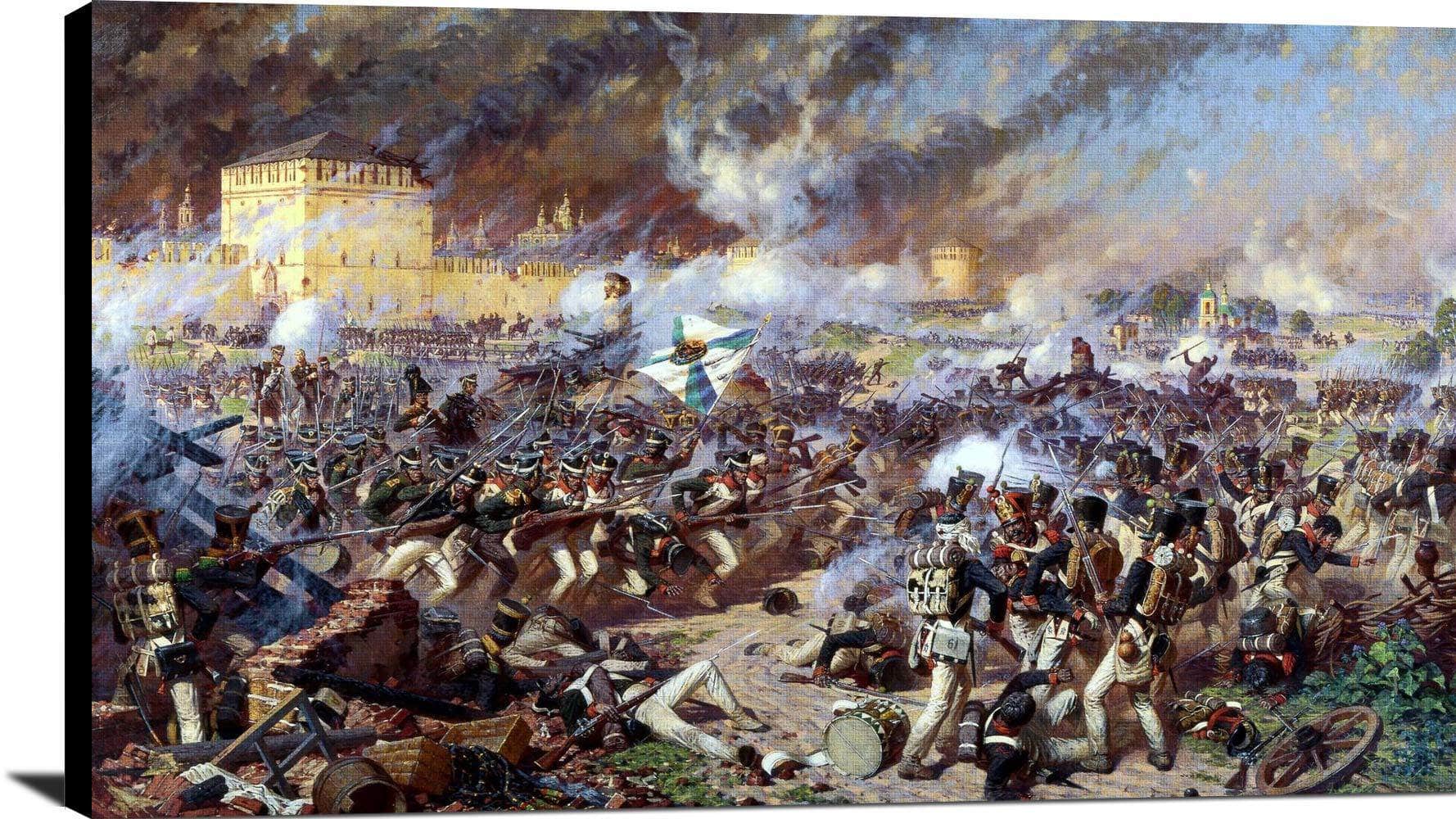 Polish Artillery Battle Of Raszyn Painting Wojciech Kossak Canvas Art - Image 2