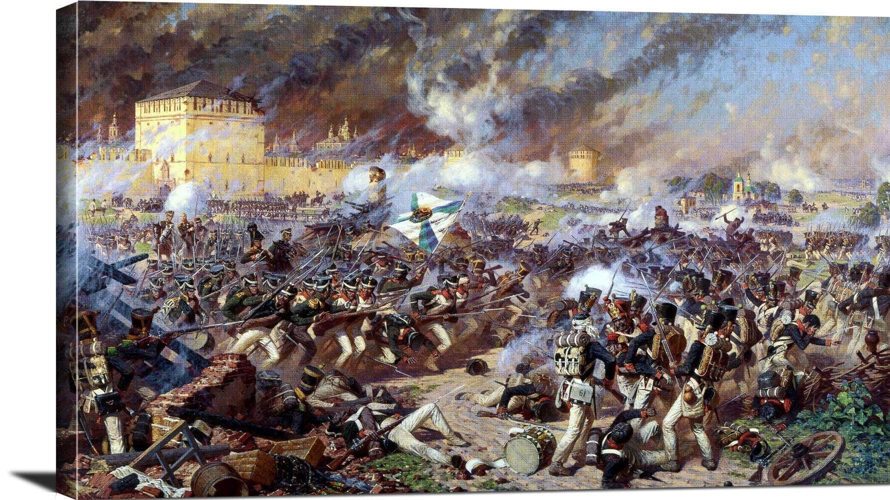 Polish Artillery Battle Of Raszyn Painting Wojciech Kossak Canvas Art - Image 3