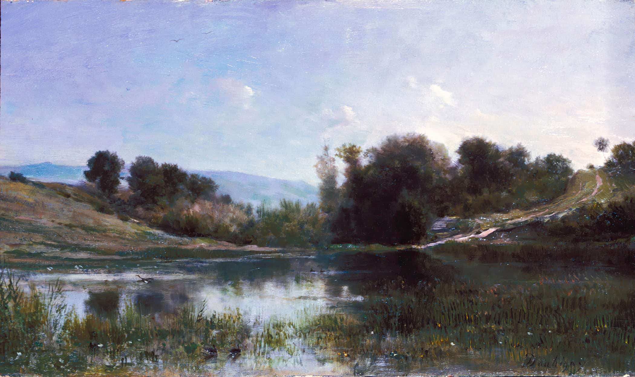Pond At Gylieu Between And by Charles Francois Daubigny - Image 2