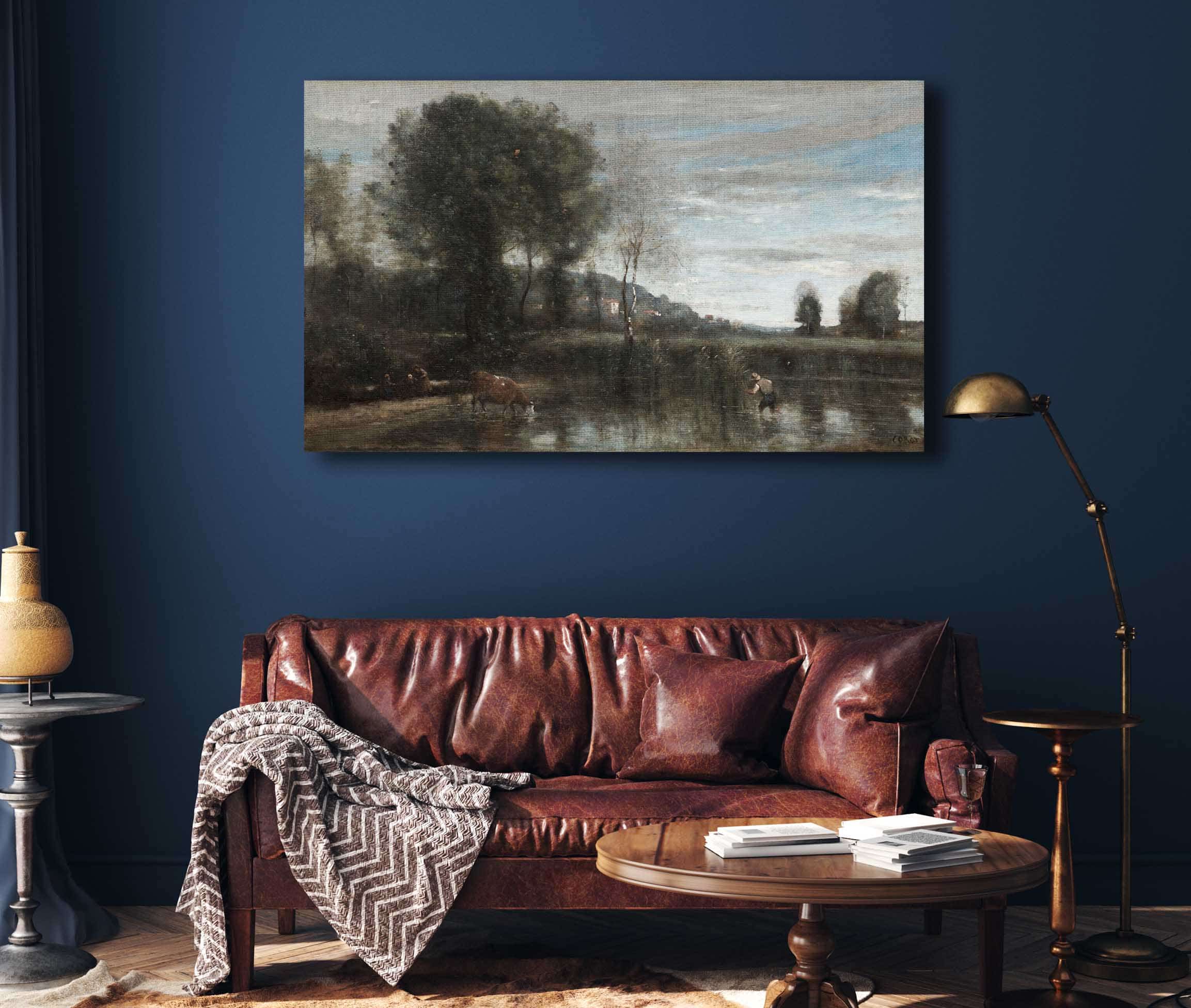 Pond At Ville Davray Late S by Jean Baptiste Camille Corot - Image 4
