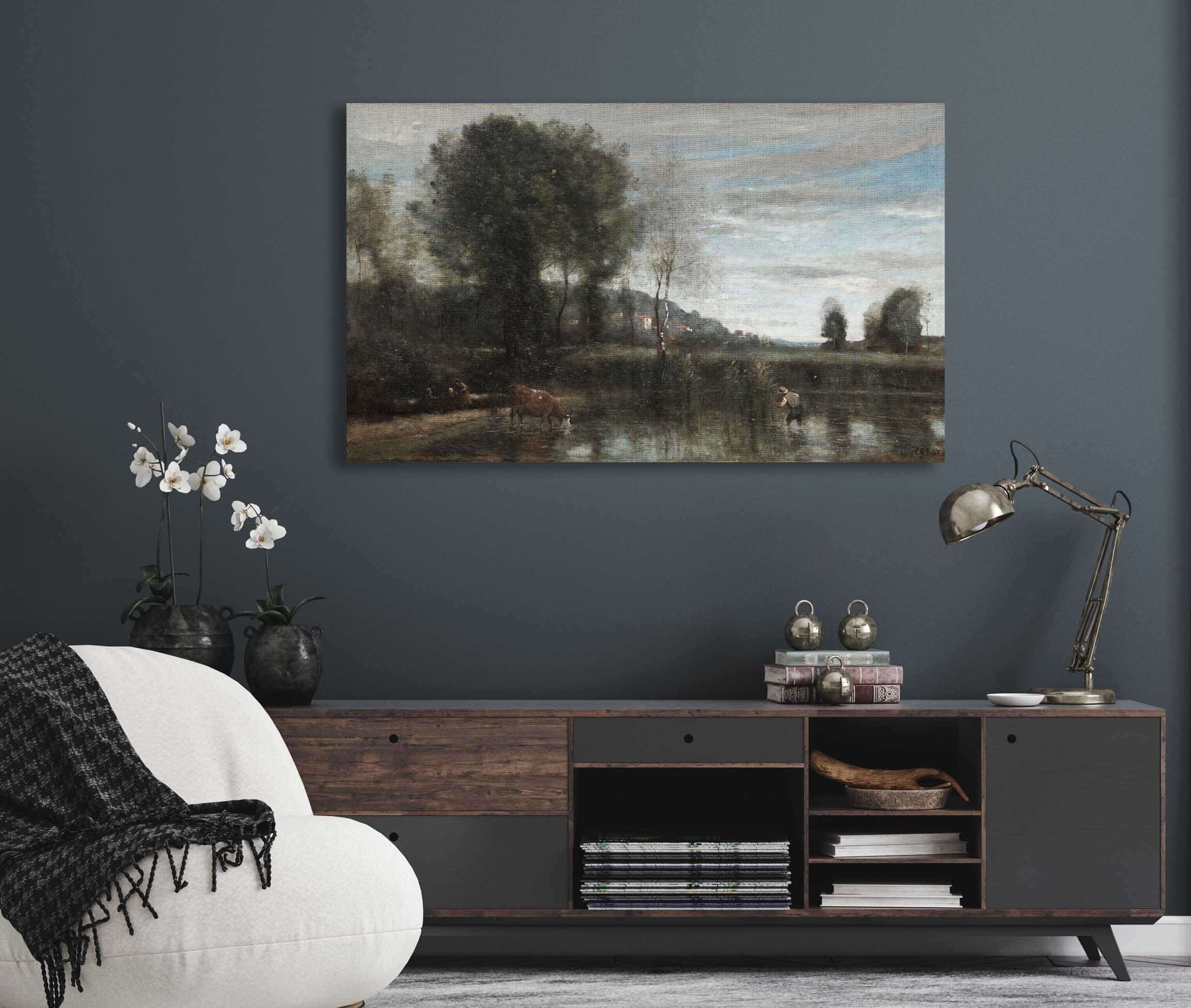 Pond At Ville Davray Late S by Jean Baptiste Camille Corot - Image 5