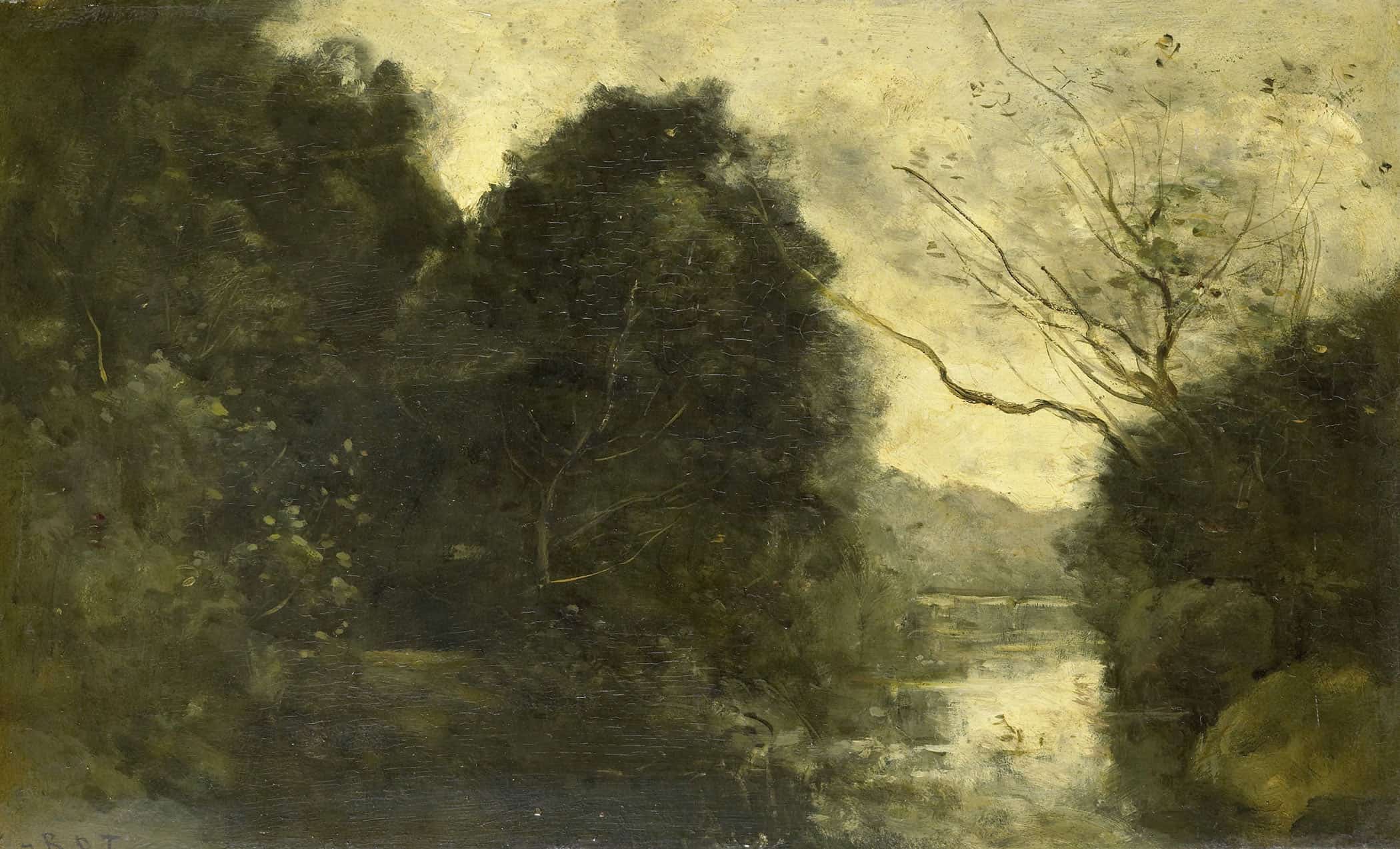 Pond In The Woods by Jean Baptiste Camille Corot - Image 2