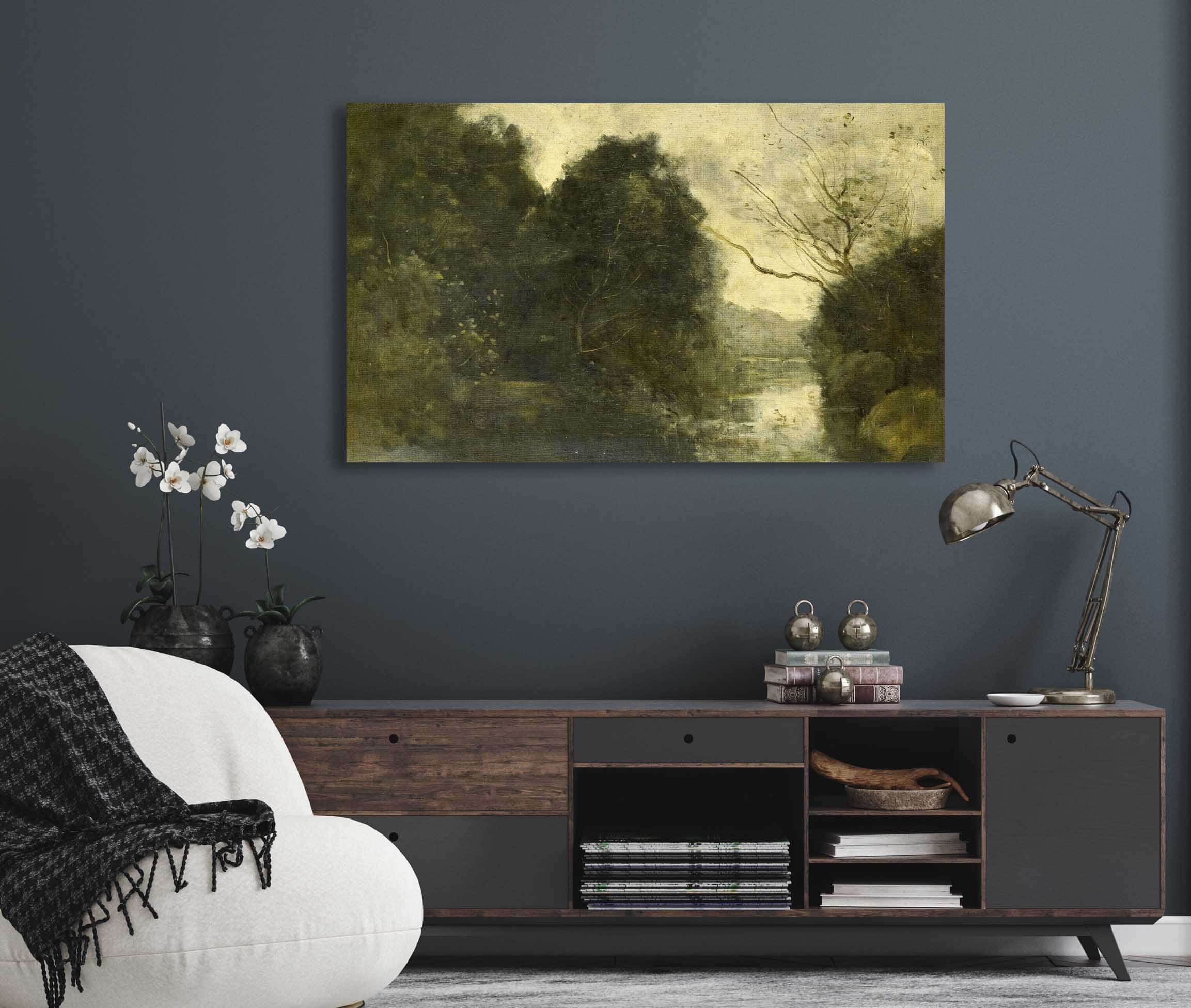 Pond In The Woods by Jean Baptiste Camille Corot - Image 5
