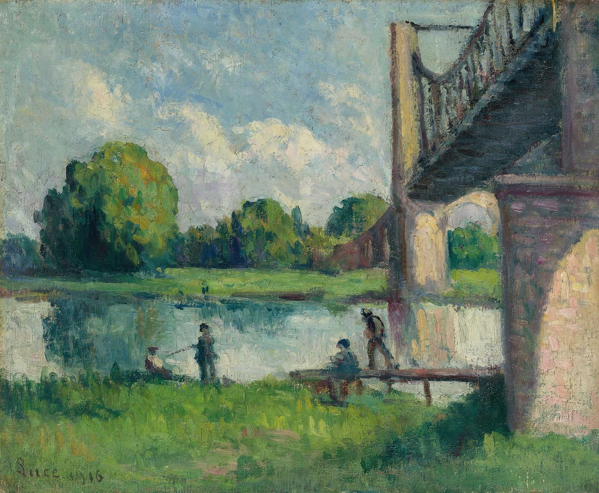 Pont Aux Environs Dangers by Maximilien Luce