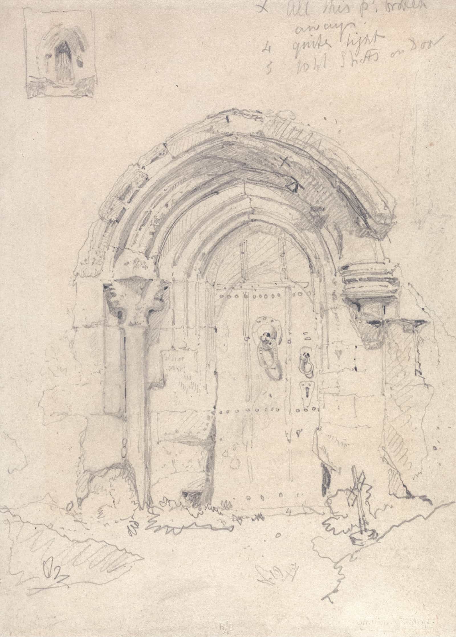 Porch Of The Church Of Stratton Saint Marys Norfolk by John Sell Cotman - Image 2