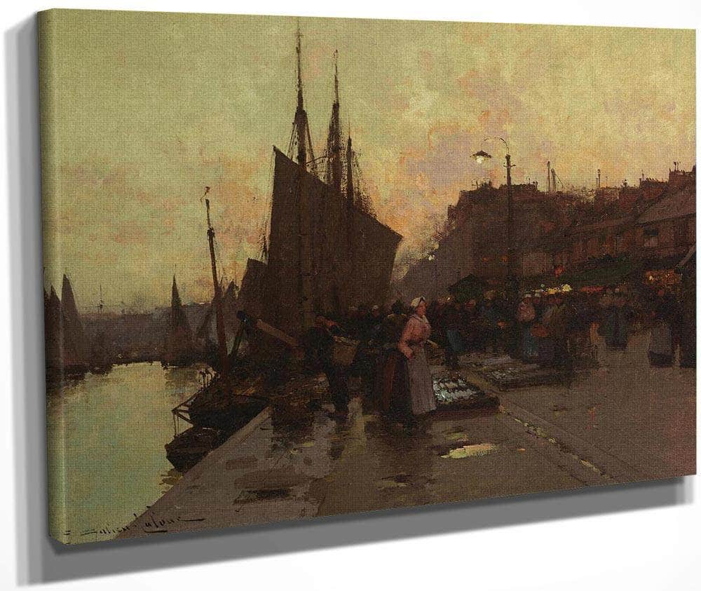 Port En Bretagne By Eugene Galien Laloue