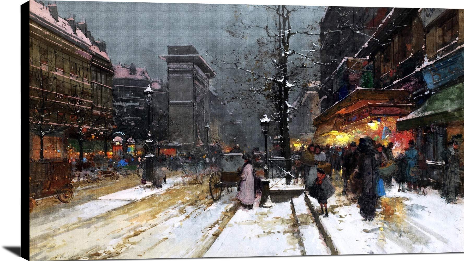 Porte Saint Denis, Paris Painting Eugene Galien Laloue Canvas Art - Image 2