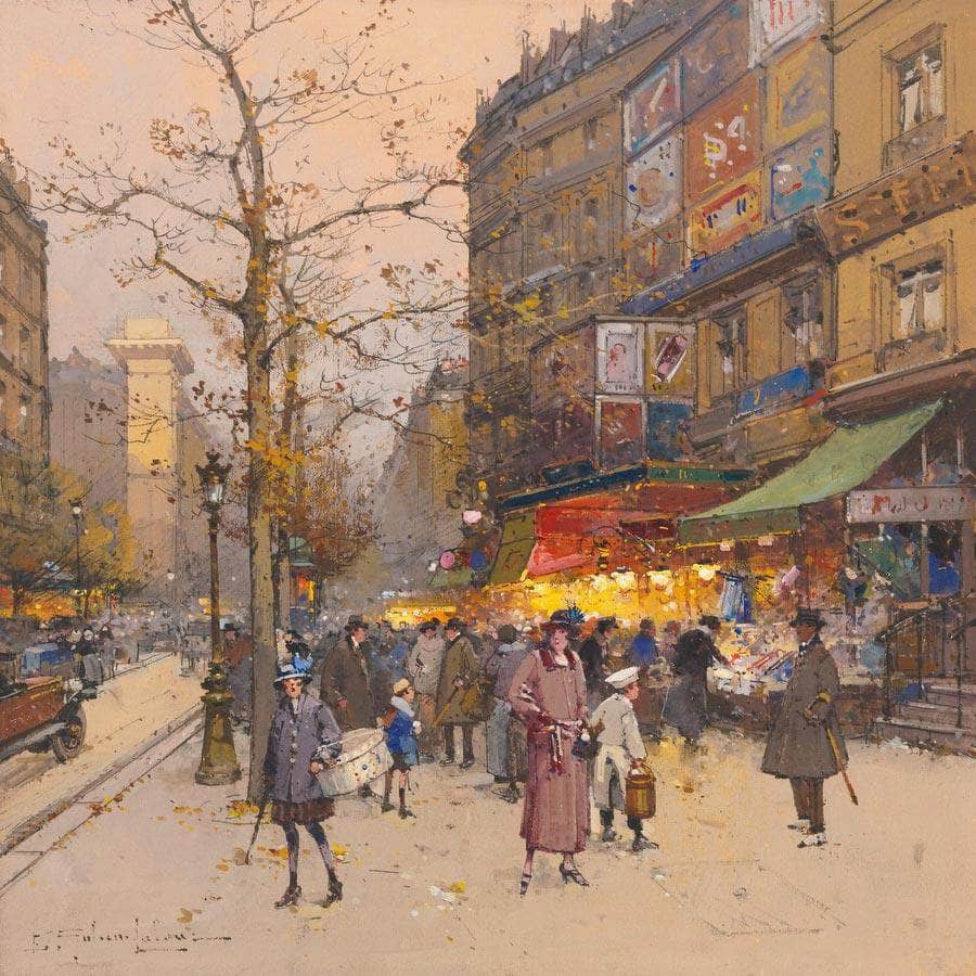 Porte Saint Martin By Eugene Galien Laloue - Image 5