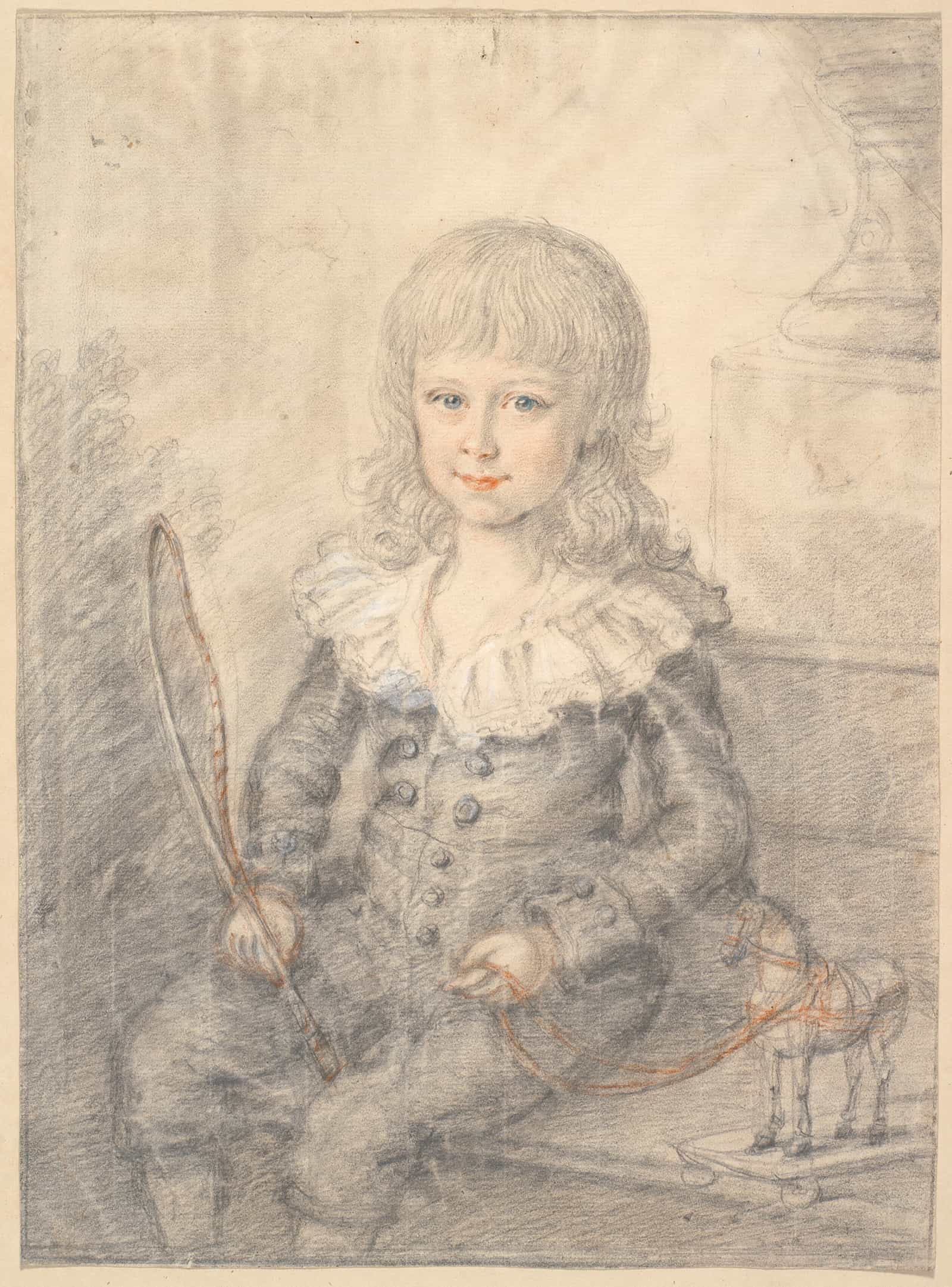 Portraet Af Dreng Med En Legetojshest by Jens Juel - Image 2