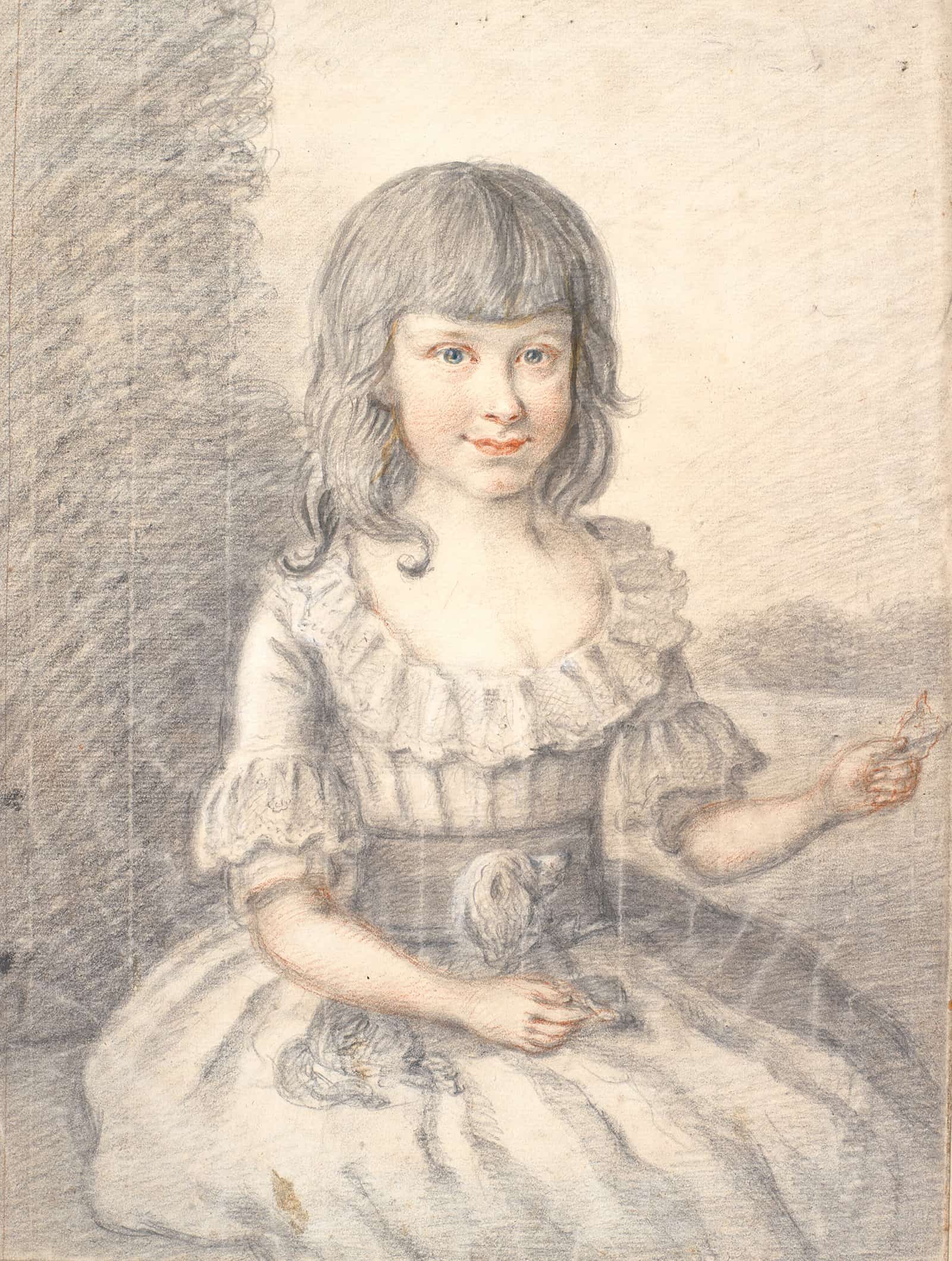 Portraet Af En Lille Pige Med En Hund by Jens Juel - Image 2