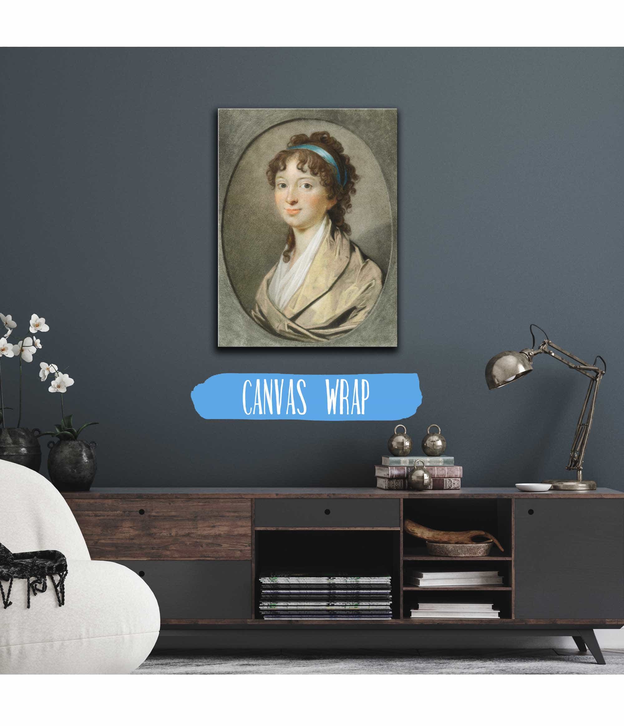 Portraet Af En Ung Dame Med Blaat Haarbaand by Jens Juel - Image 3