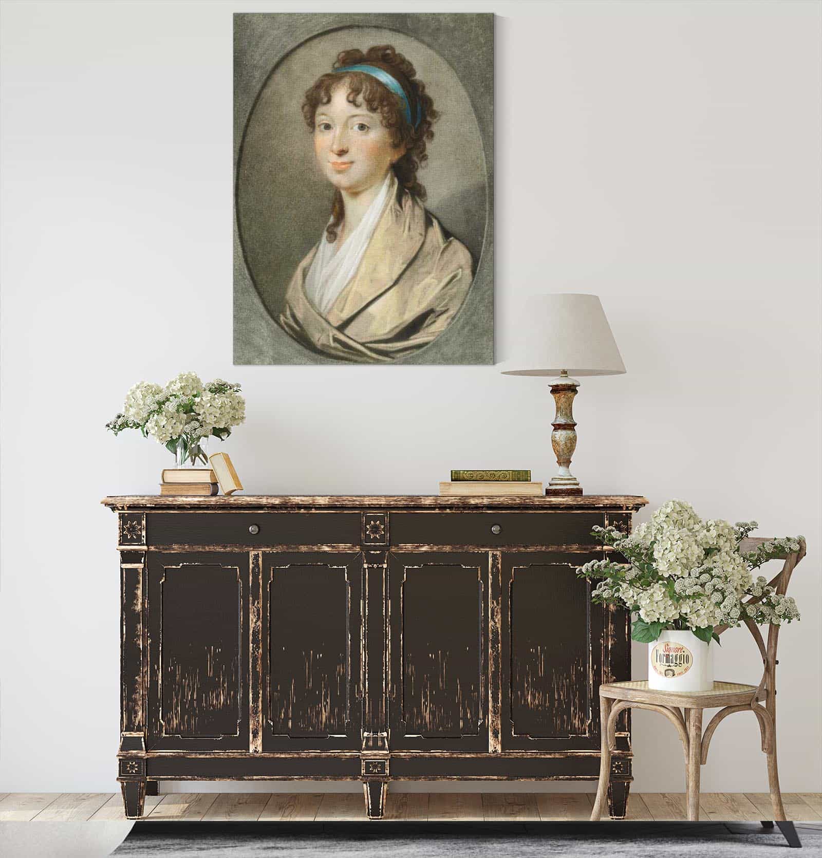 Portraet Af En Ung Dame Med Blaat Haarbaand by Jens Juel - Image 4