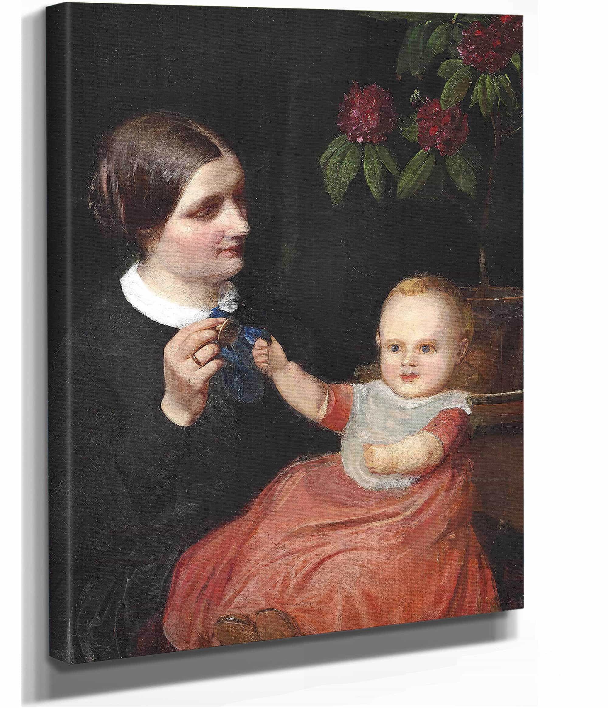 Portraet Af Kunstnerens Hustru Med Sonnen Poul Pa Skodet by Wilhelm Marstrand - Image 2