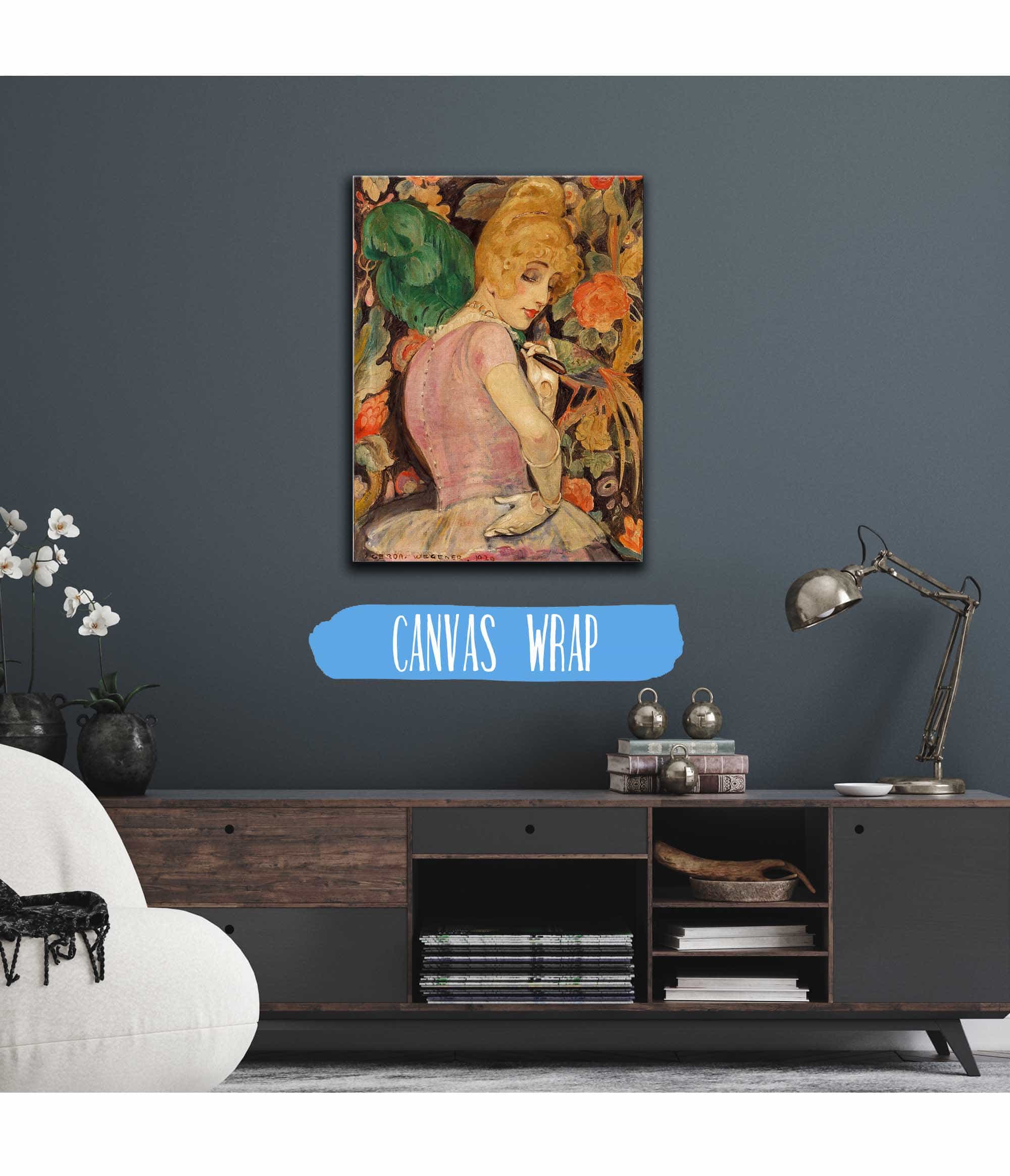 Portraet Af Lili Elbe Med Gron Fjervifte by Gerda Wegener - Image 3