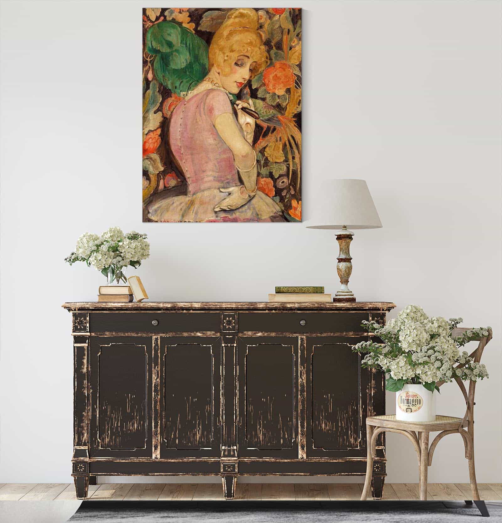 Portraet Af Lili Elbe Med Gron Fjervifte by Gerda Wegener - Image 4