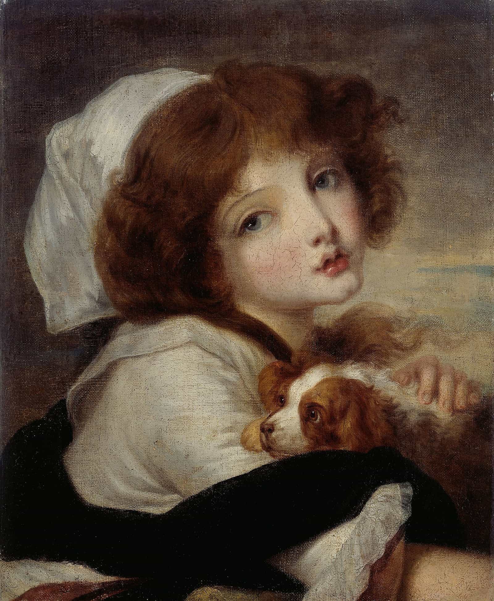 Portrait De Fillette Au Petit Chien by Jean Baptiste Greuze - Image 2