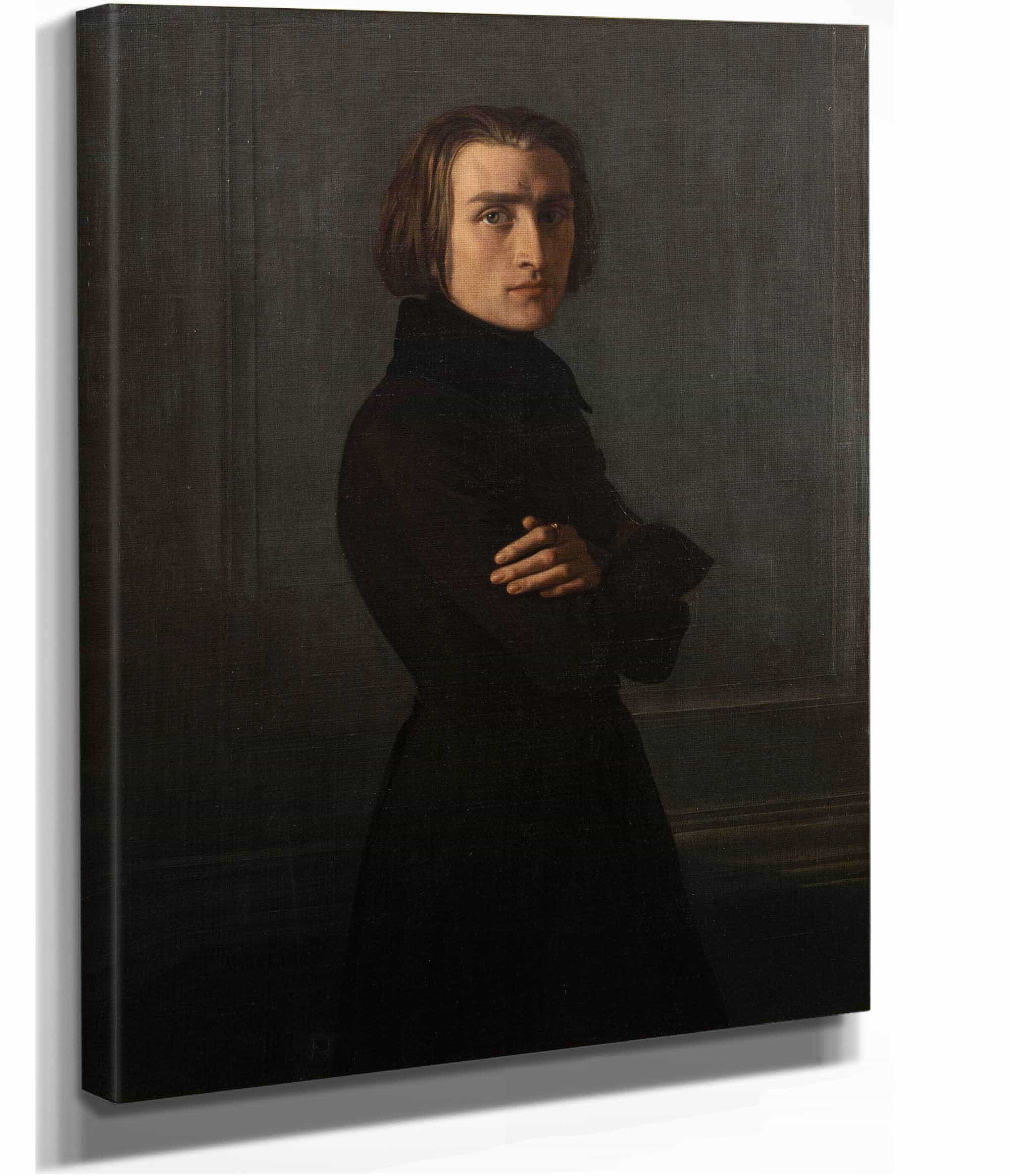 Portrait De Franz Liszt Compositeur Et Pianiste by Henri Lehmann - Image 2