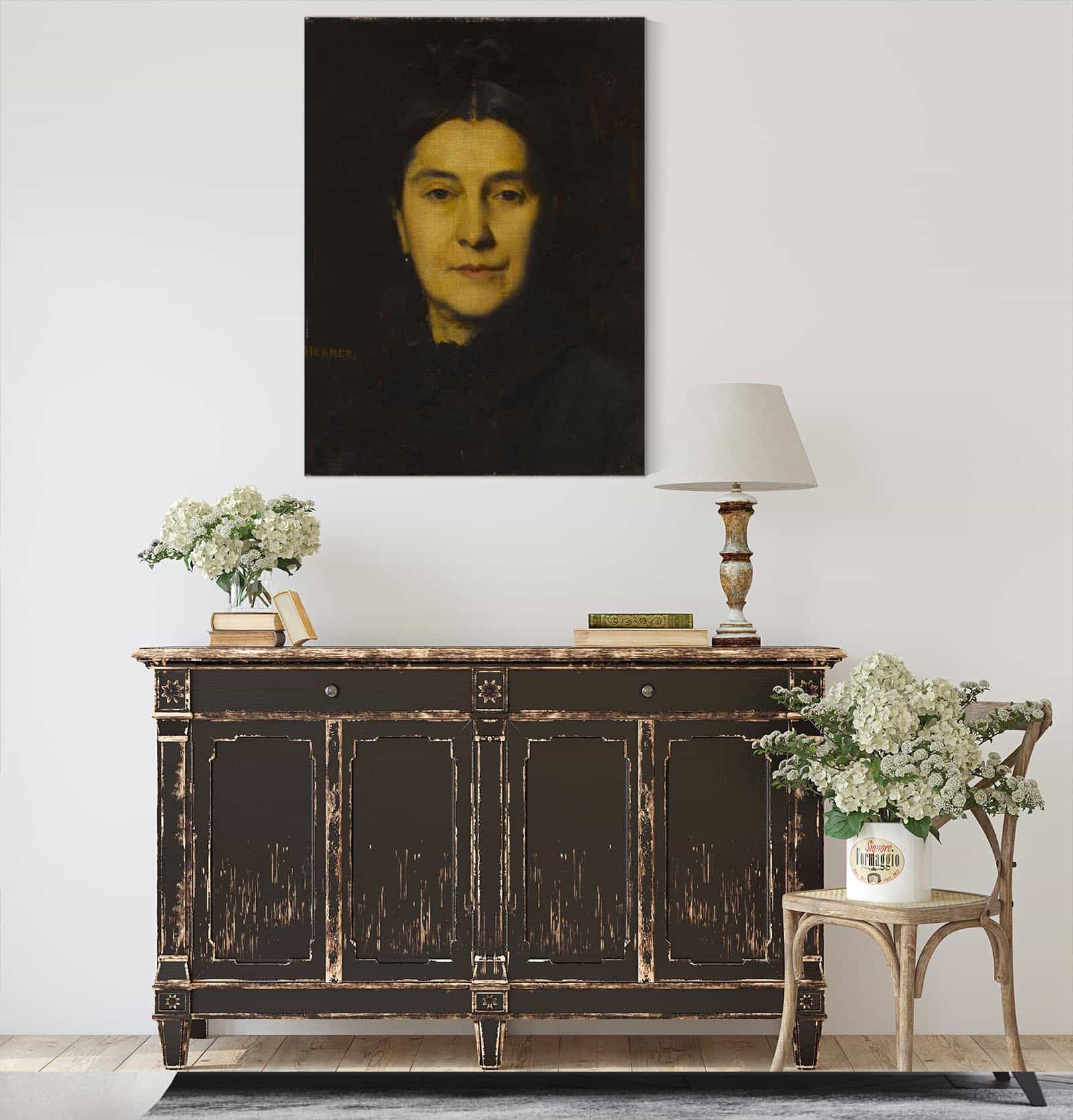 Portrait De Madame Herzog by Jean Jacques Henner - Image 4