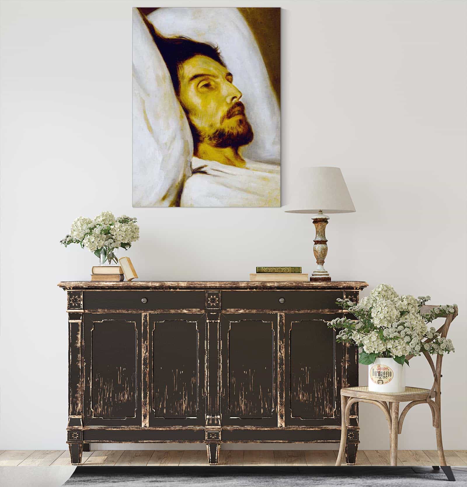 Portrait Dhomme Sur Son Lit De Mort Autrefois Dit Armand Carrel by Paul Delaroche - Image 4