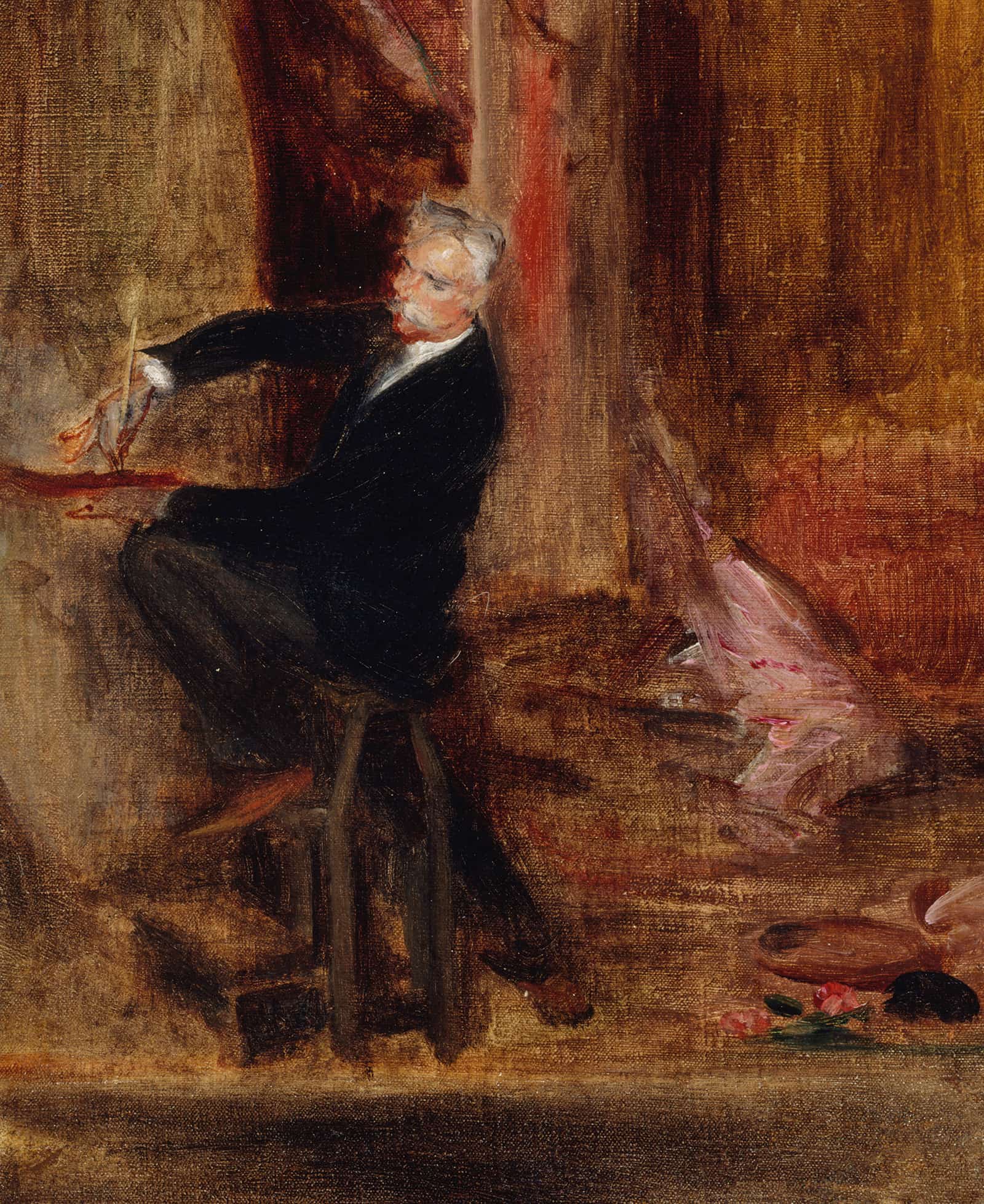 Portrait Du Peintre Jules Cheret Dans Son Atelier by Jacques Emile Blanche
