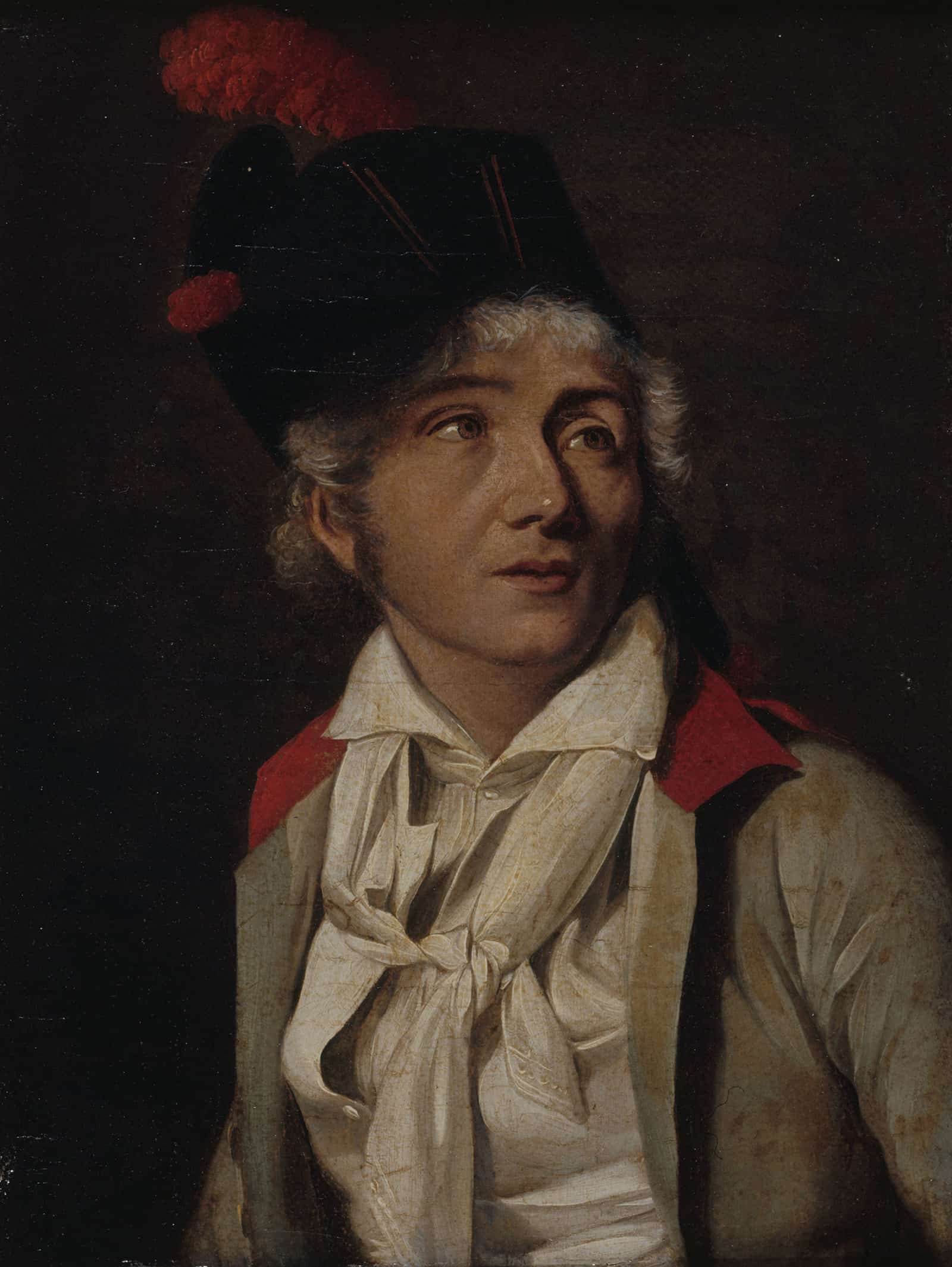 Portrait Dun Acteur En Veste Blanche A Collet Rouge by Louis Leopold Boilly
