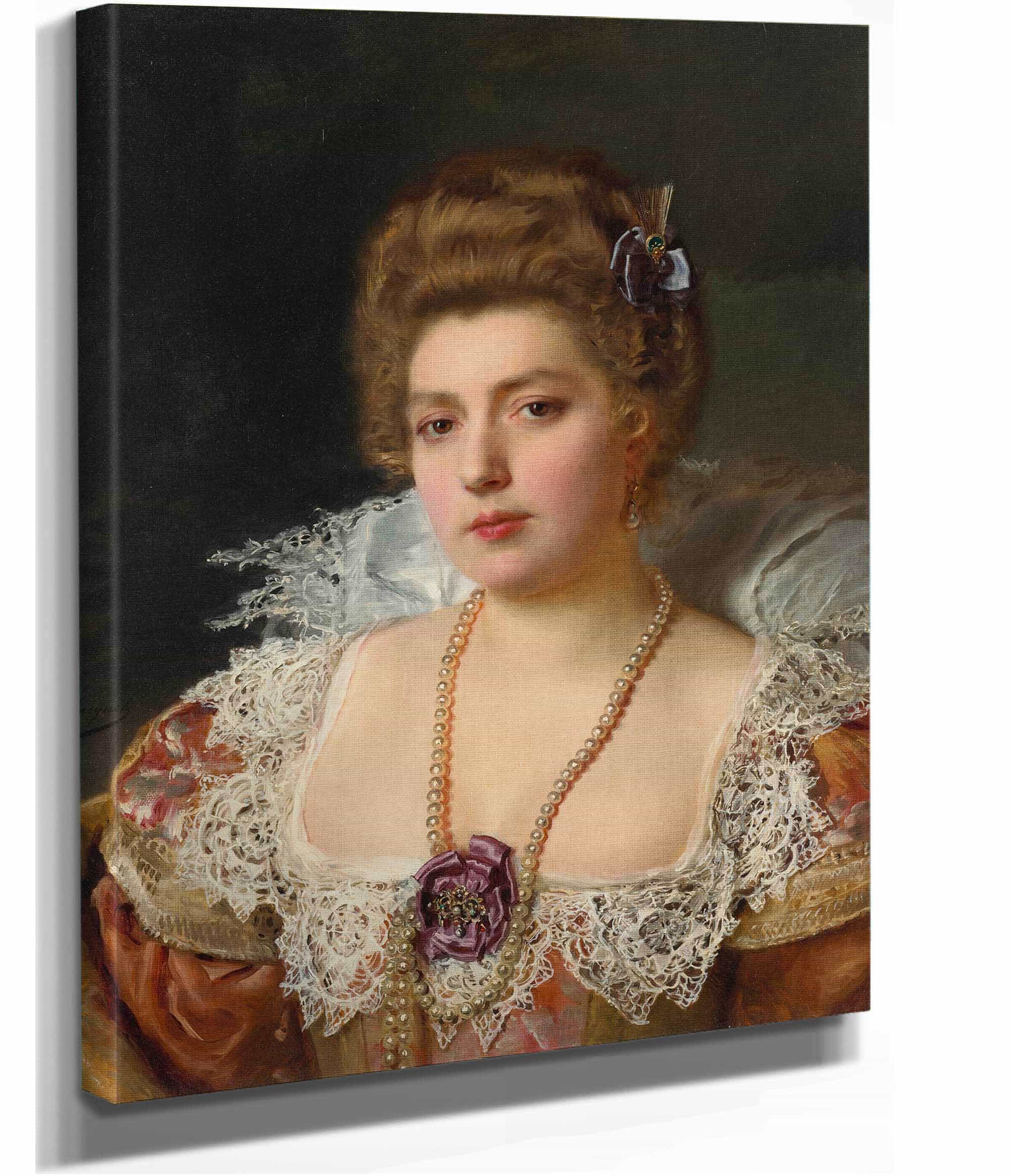 Portrait Dune Femme Portant Des Perles by Gustave Jean Jacquet - Image 2