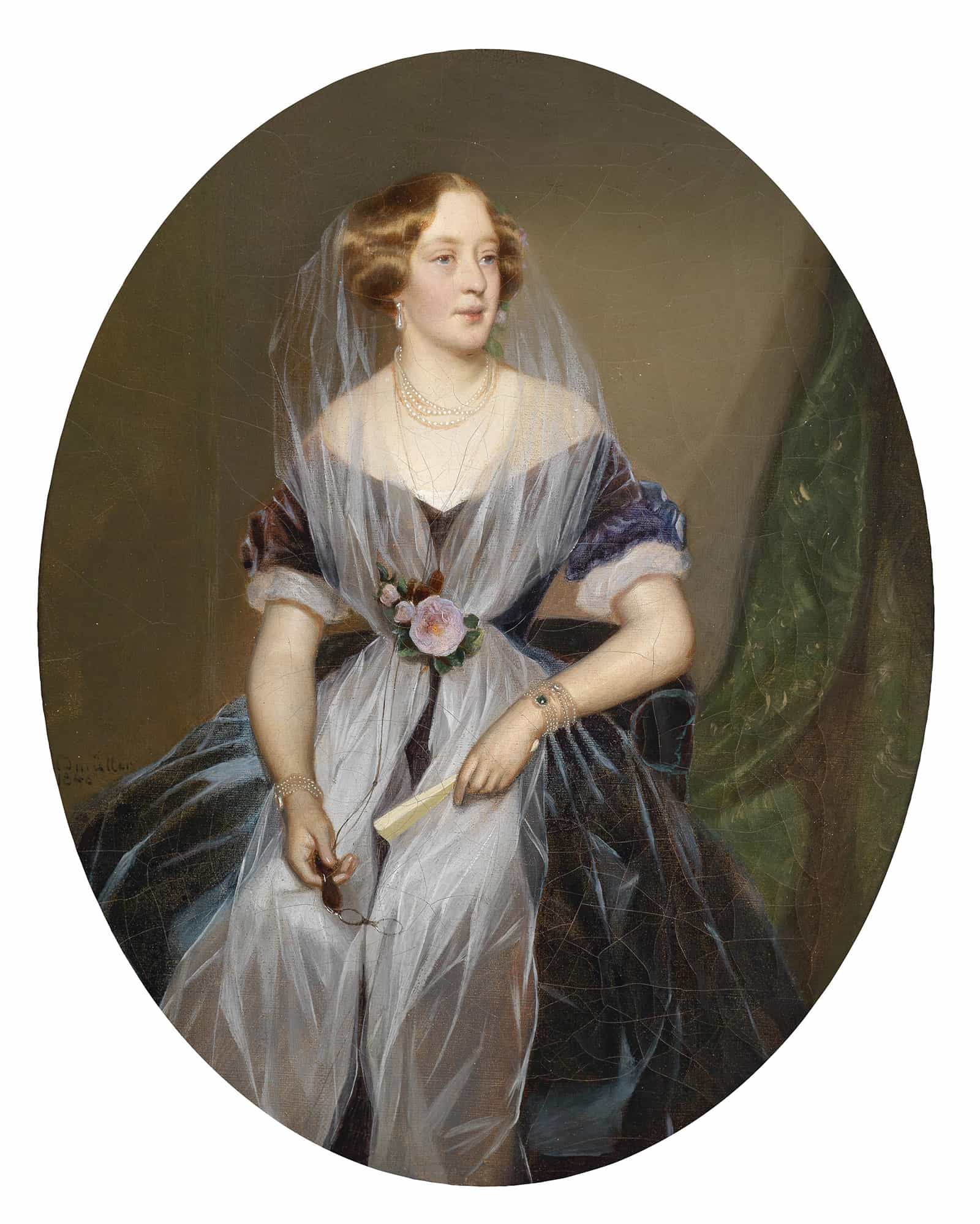 Portrait Einer Adeligen Dame by Ferdinand Georg Waldmuller