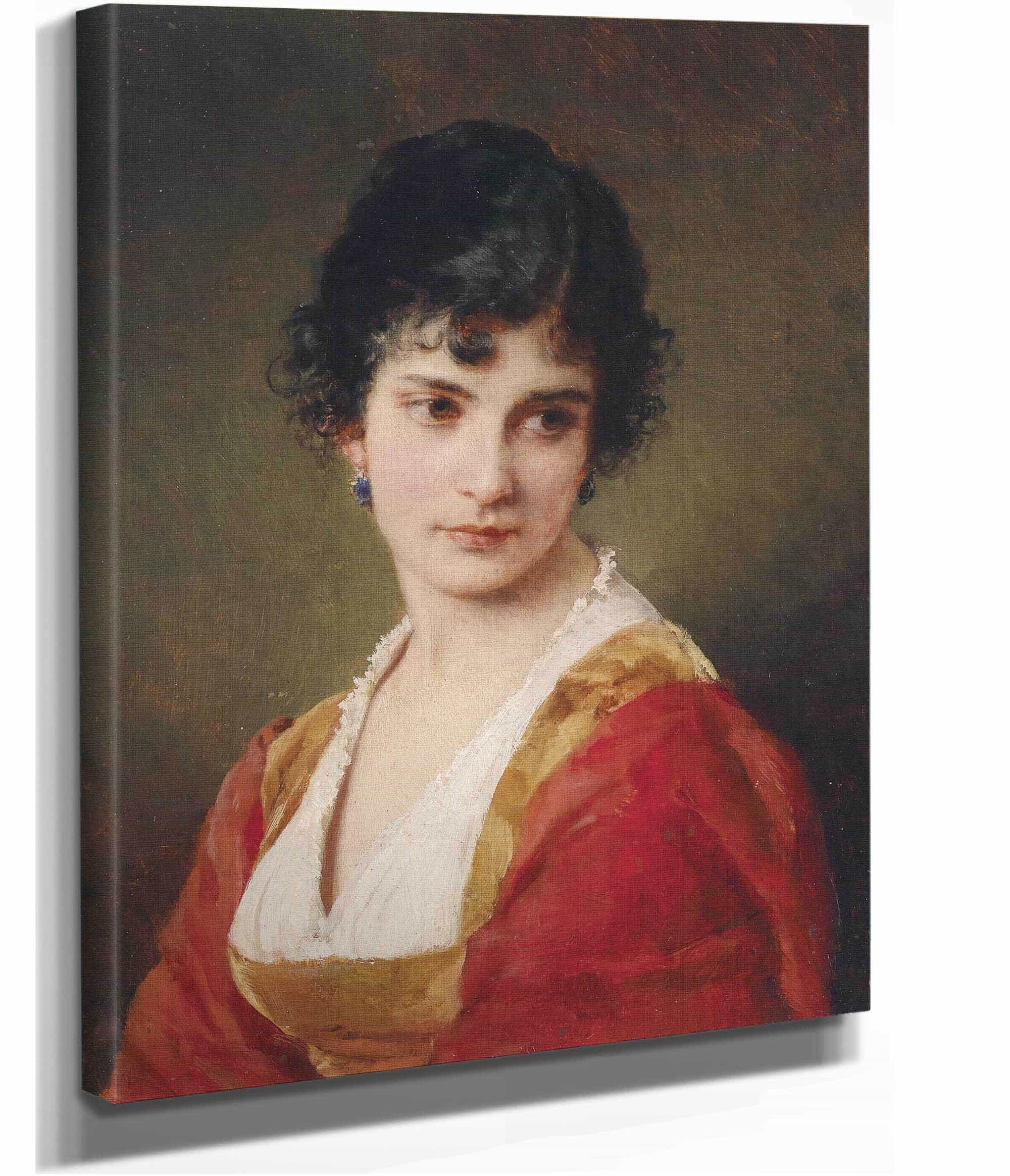 Portrait Einer Jungen Frau by Eugen Von Blaas - Image 2