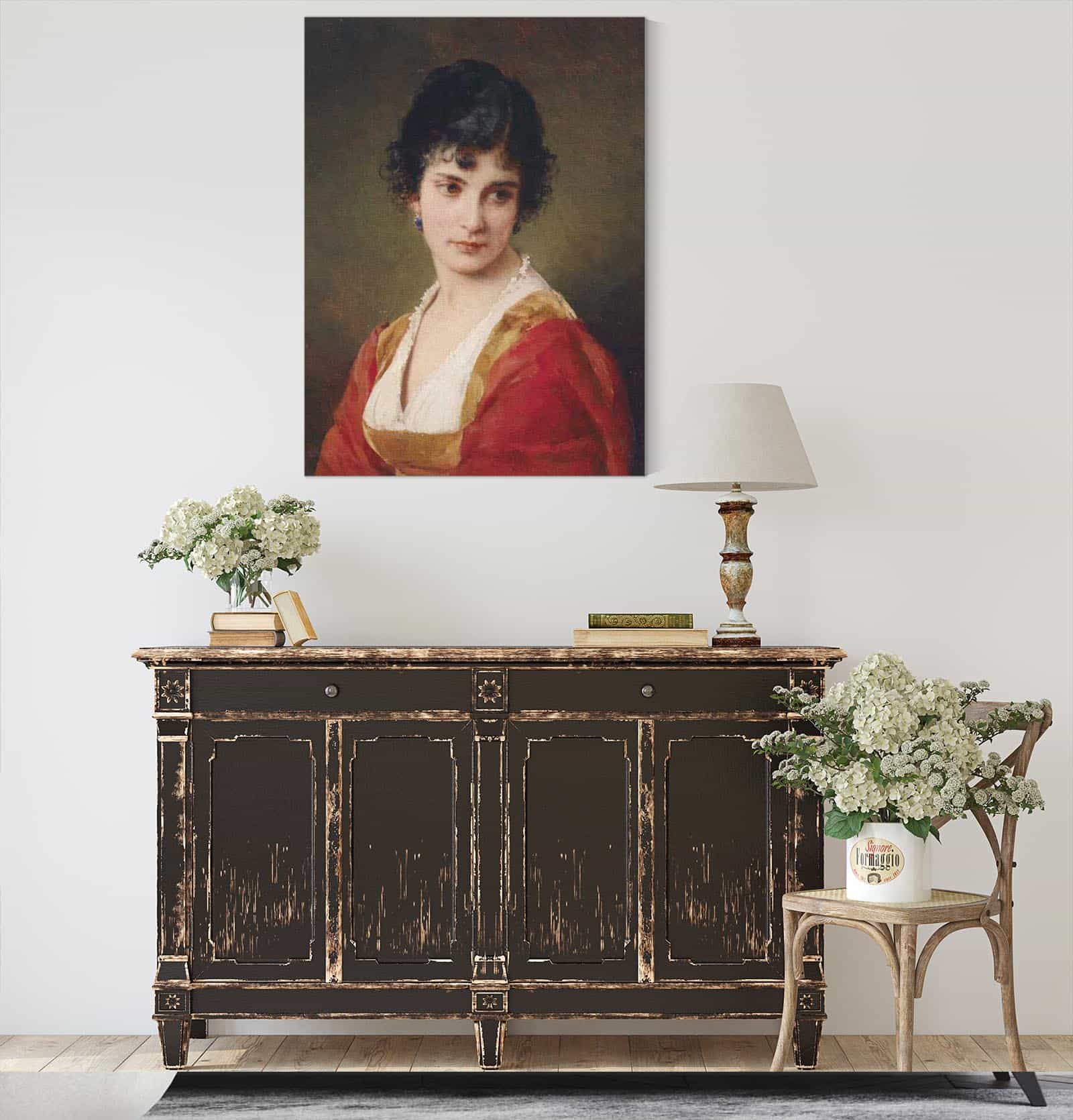 Portrait Einer Jungen Frau by Eugen Von Blaas - Image 4