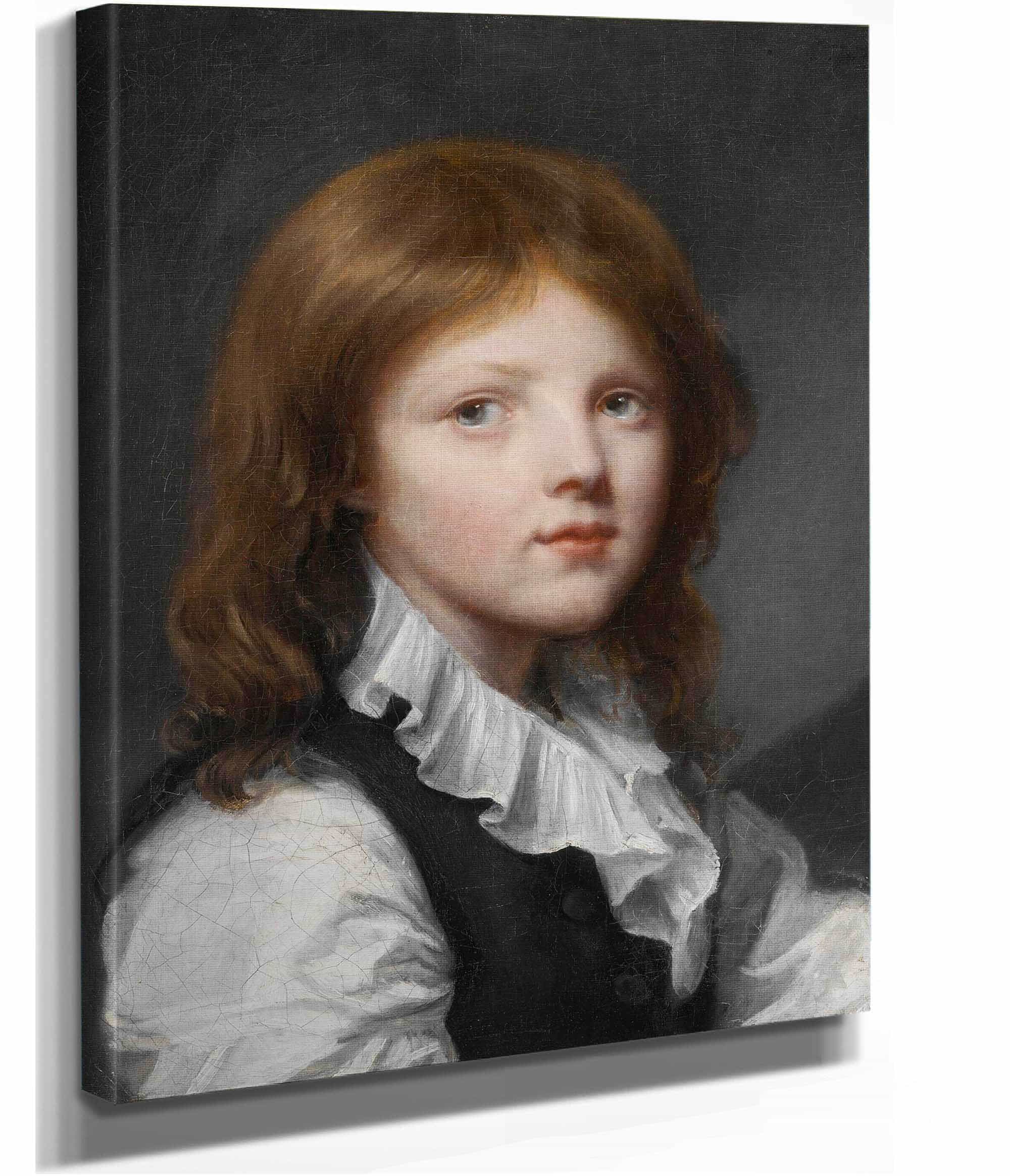 Portrait Of A Boy In A Black Waistcoat Turned To The Right by Jean Baptiste Greuze