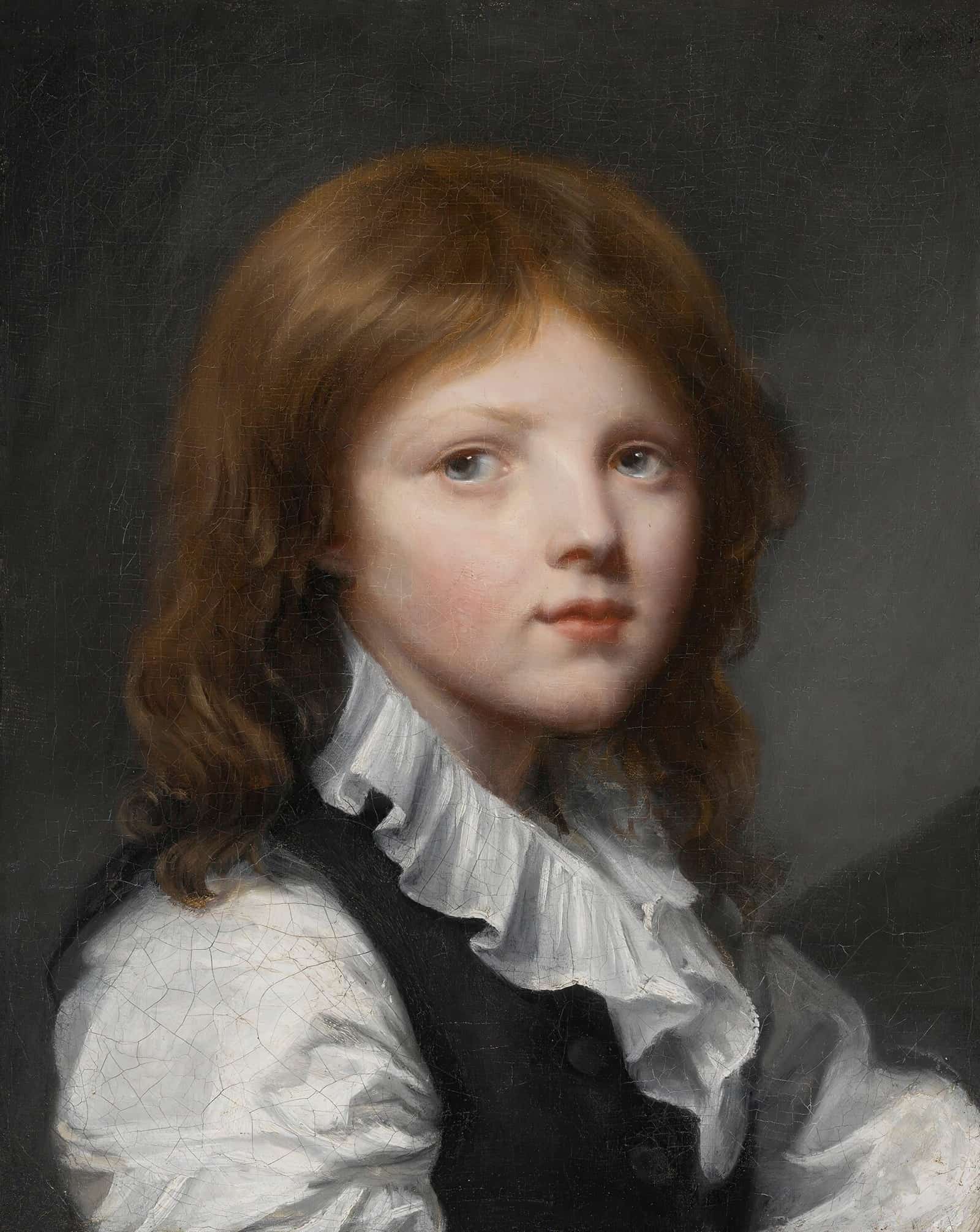 Portrait Of A Boy In A Black Waistcoat Turned To The Right by Jean Baptiste Greuze - Image 2