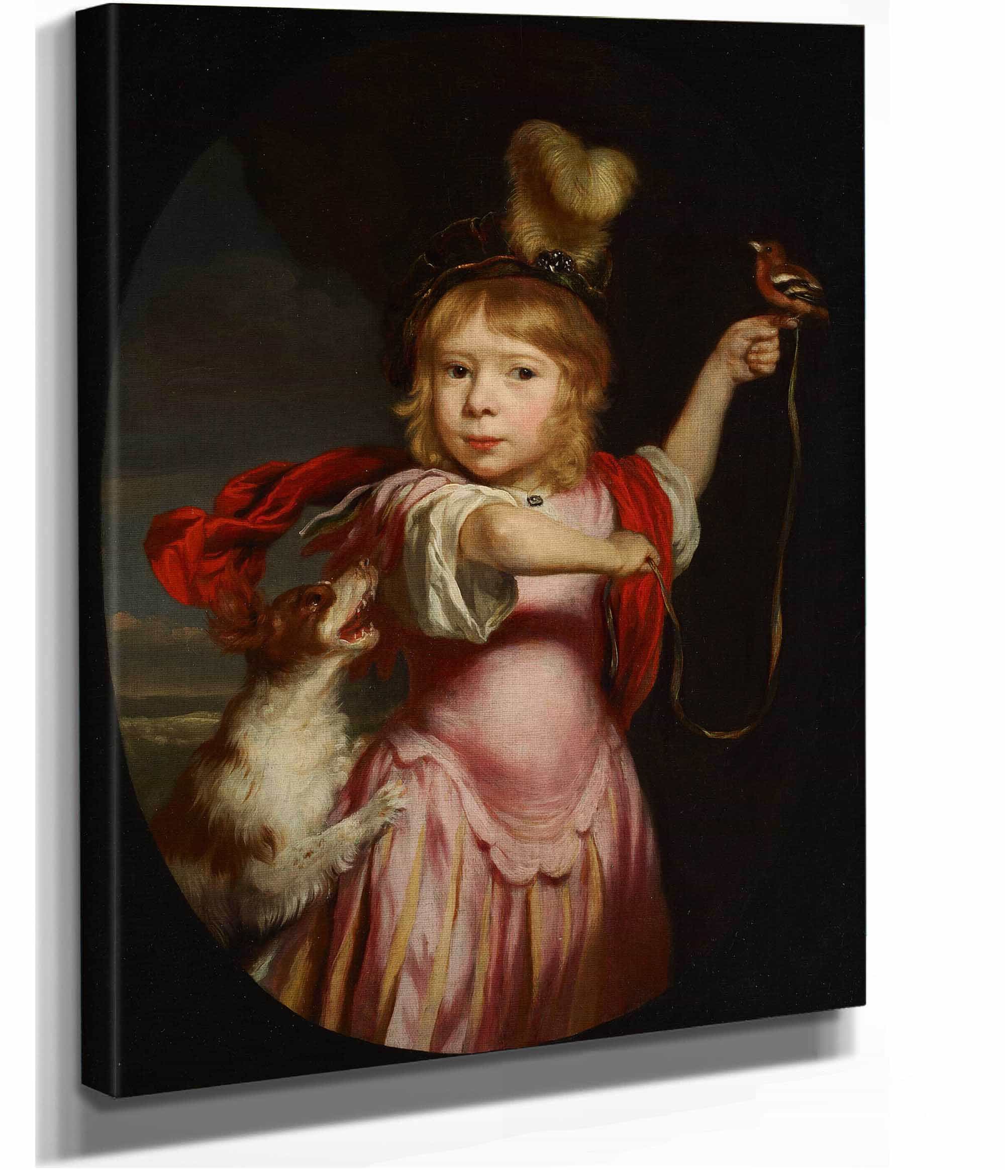 Portrait Of A Boy In Classical Dress With A Bullfinch And Spaniel by Nicolaes Maes - Image 2