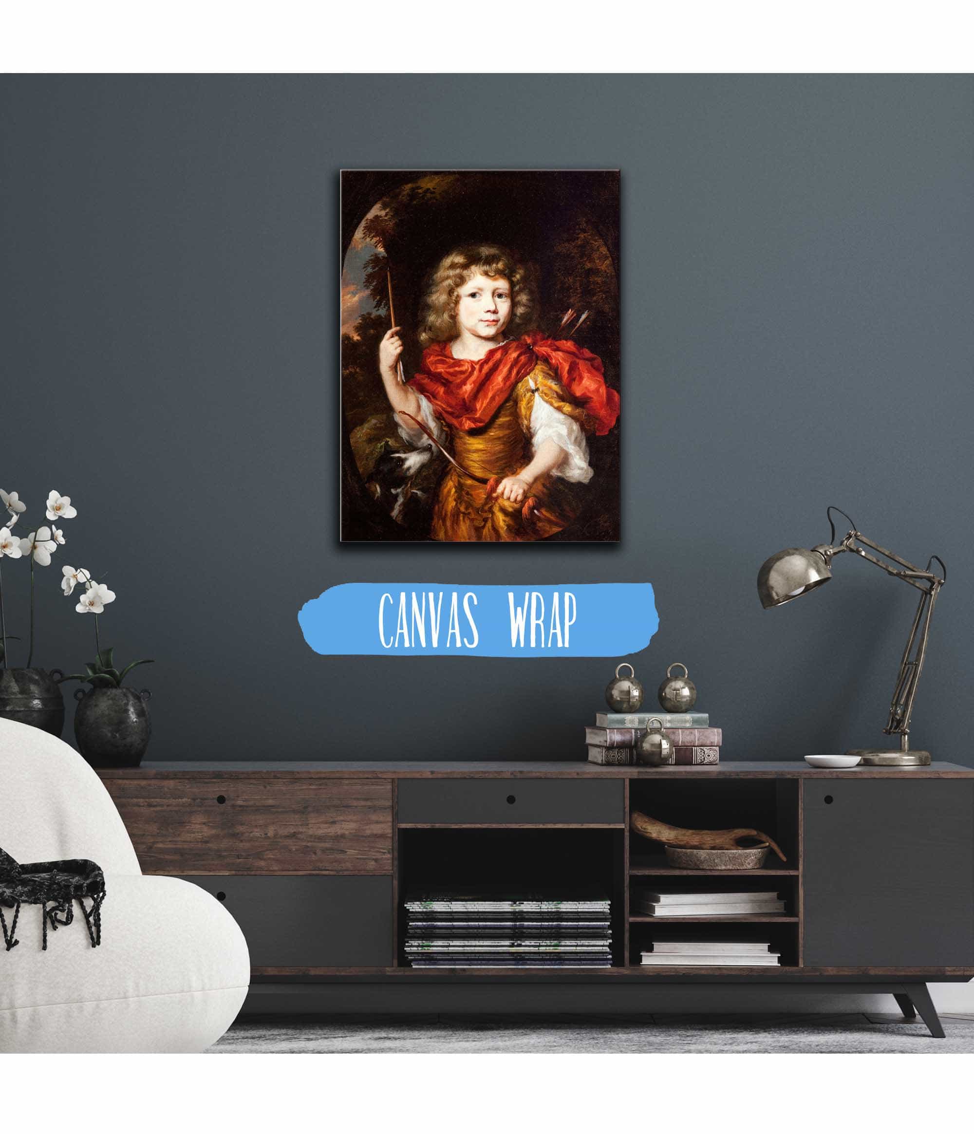 Portrait Of A Boy With A Bow And A Dog Amor by Nicolaes Maes - Image 3