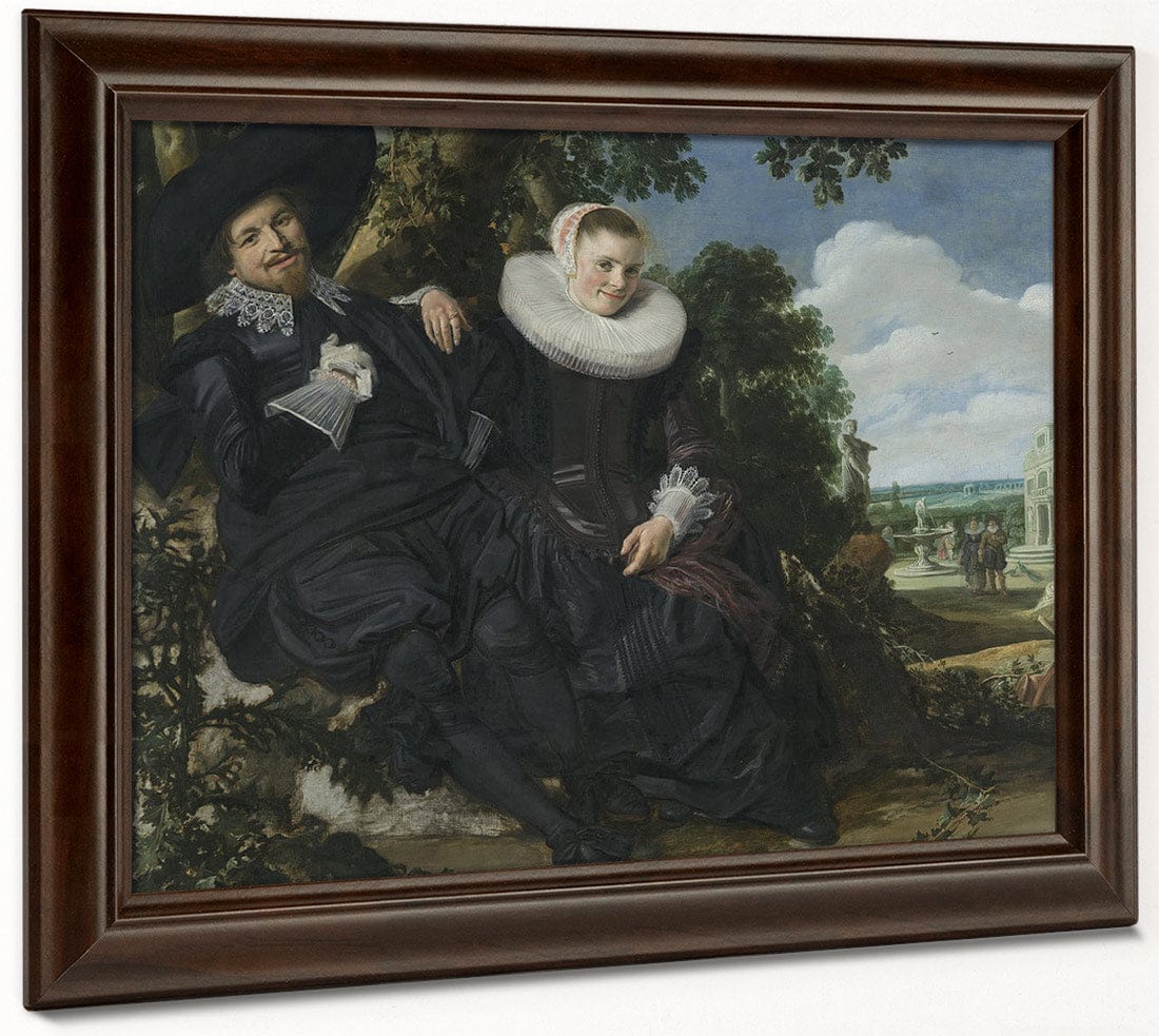 Portrait Of A Couple In A Landscape Probably Isaac Abrahamsz Massa (1586 1643) And Beatrix Van Der Laen (1592 1639) By Frans Hals - Image 4