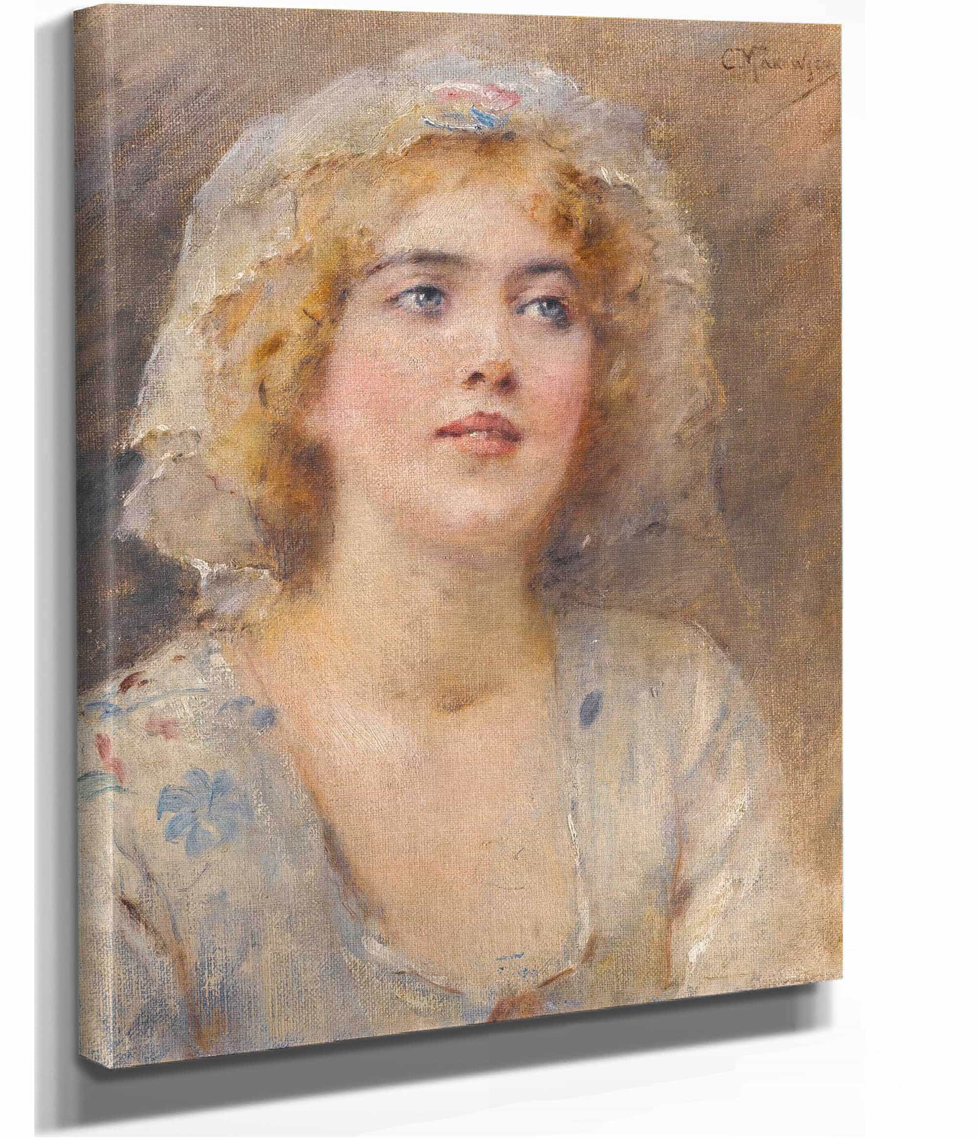 Portrait Of A Girl by Konstantin Egorovich Makovsky - Image 2