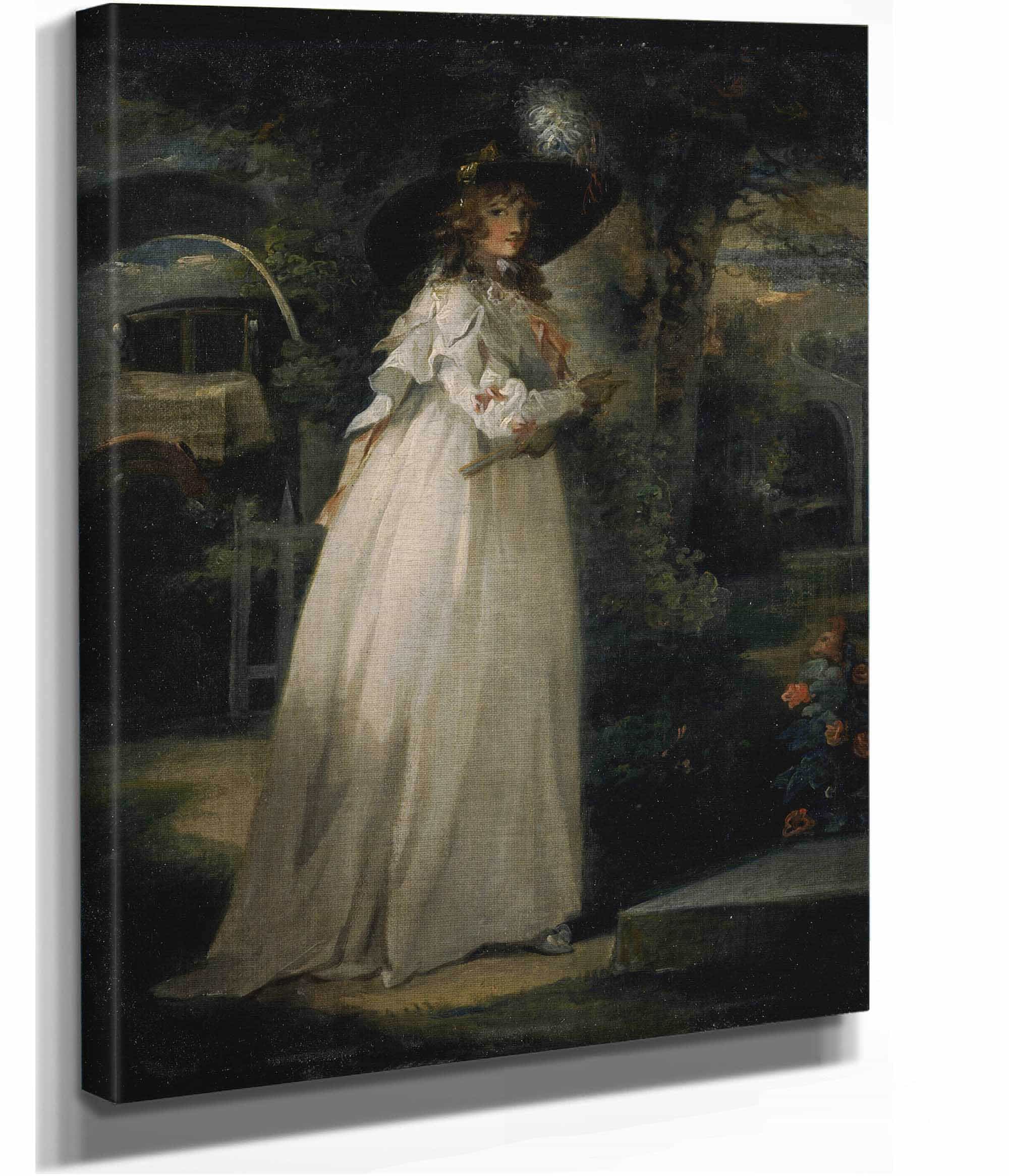 Portrait Of A Girl In A Garden by George Morland - Image 2