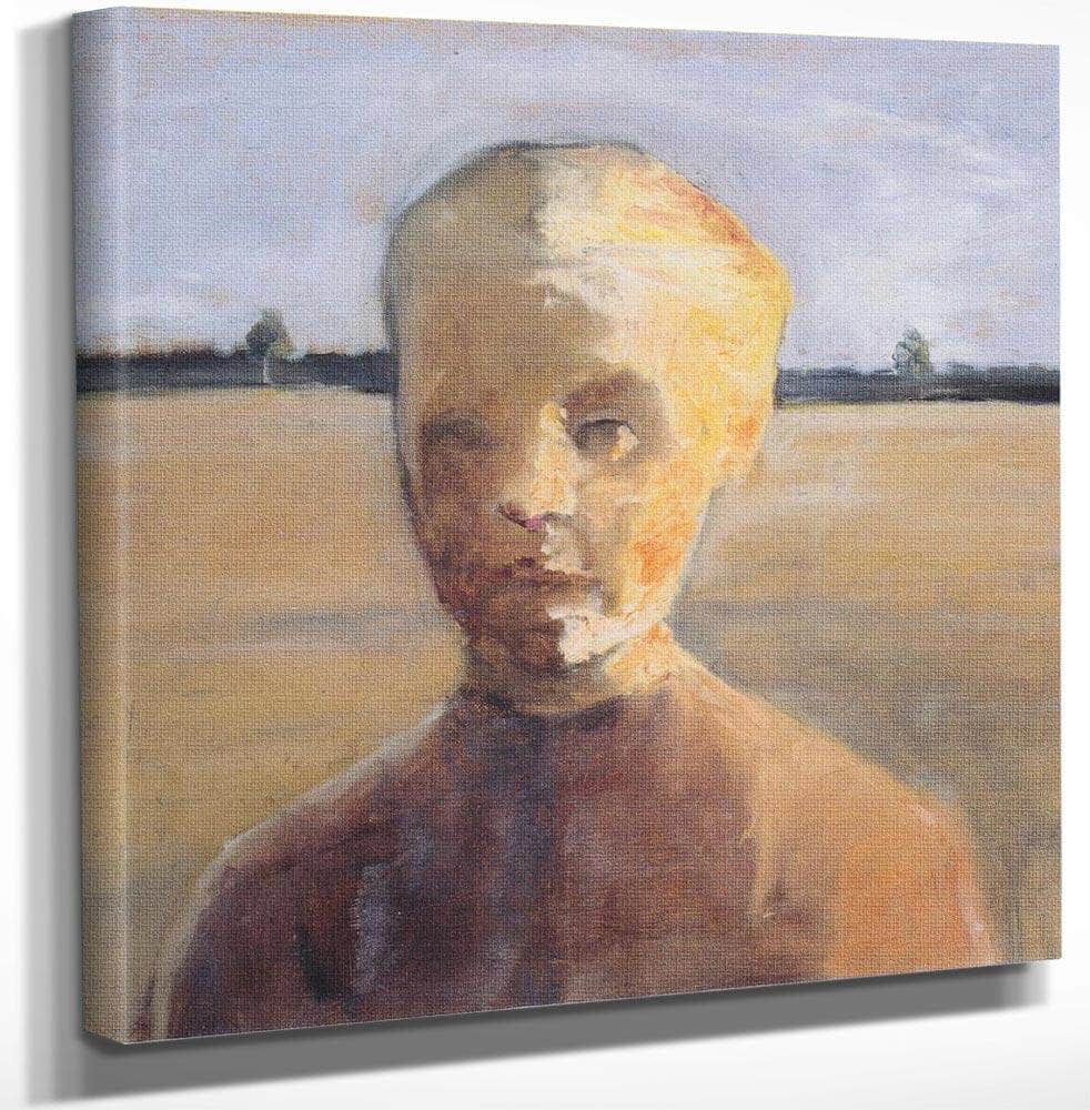 Portrait Of A Girl In A Landscape By Paula Modersohn Becker - Image 3