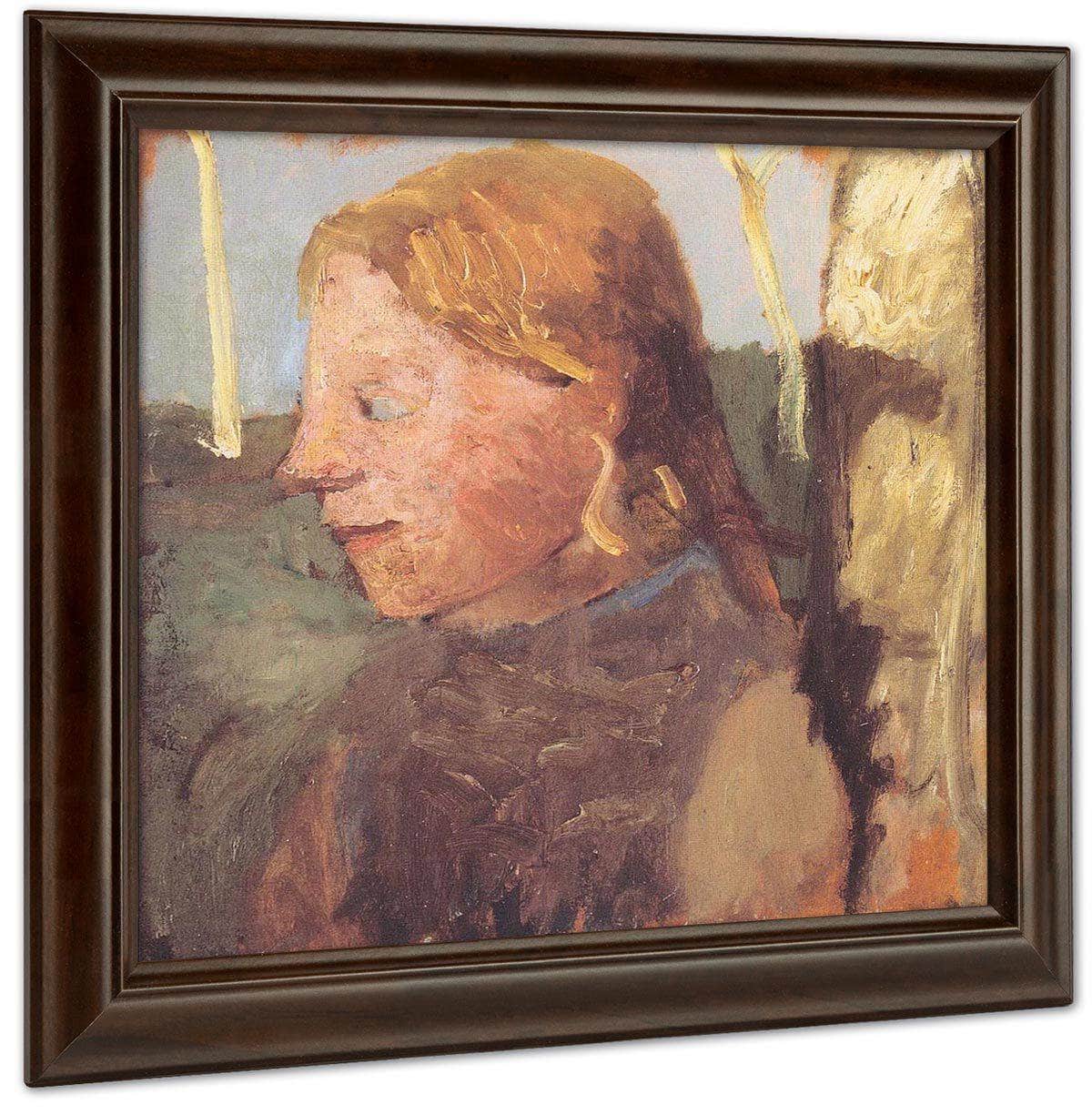 Portrait Of A Girl In Profile Next To A Birch Trunk By Paula Modersohn Becker - Image 6