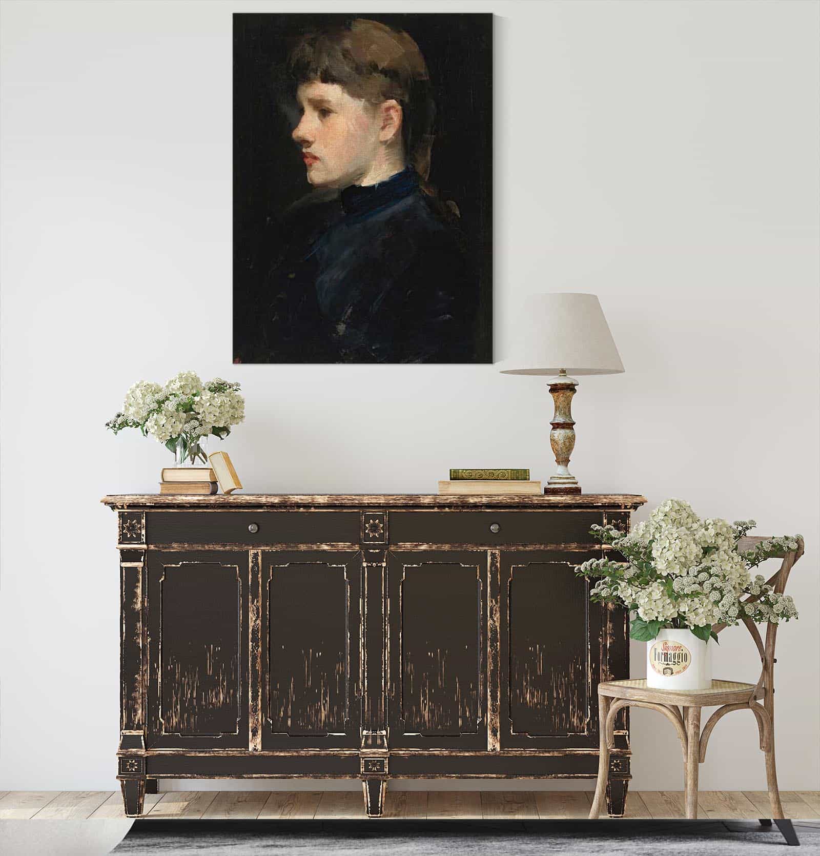 Portrait Of A Lady by Frank Duveneck - Image 4